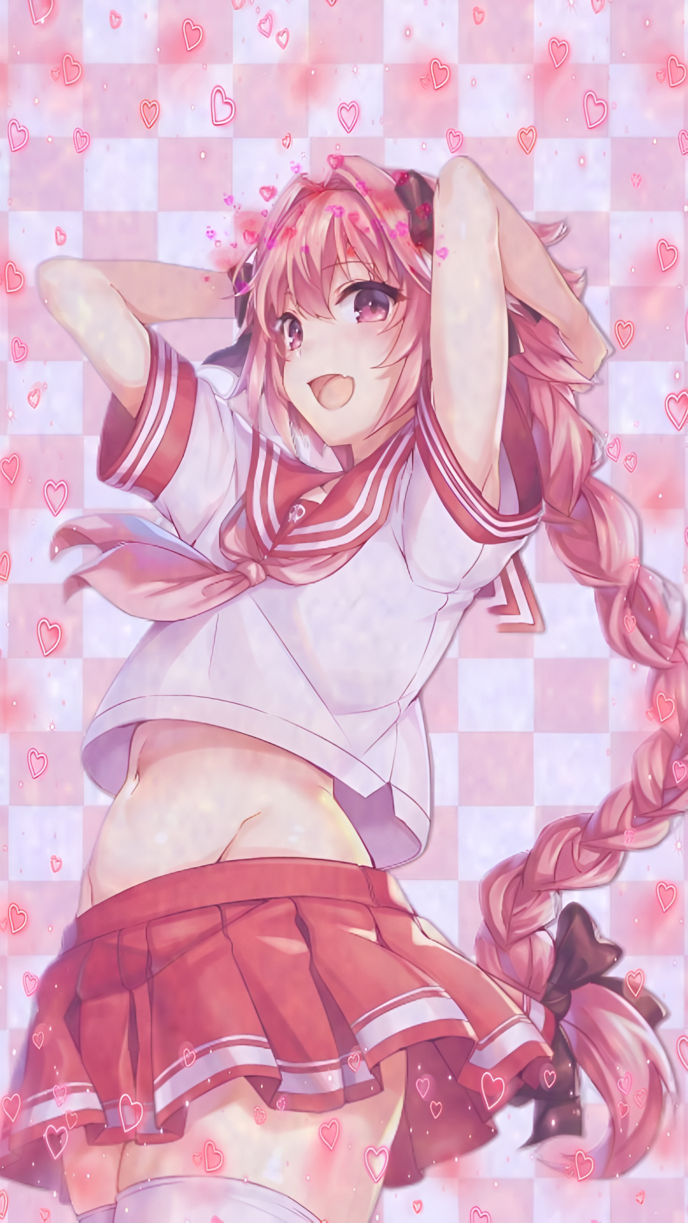 Astolfo Femboy Anime Sailor Uniform 4K Wallpaper