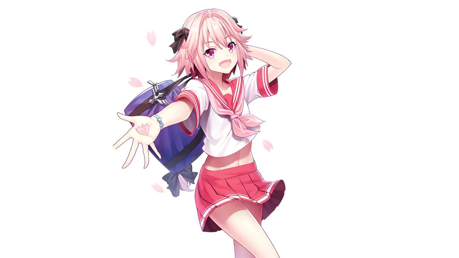 Astolfo Femboy Anime School Uniform 4K Wallpaper