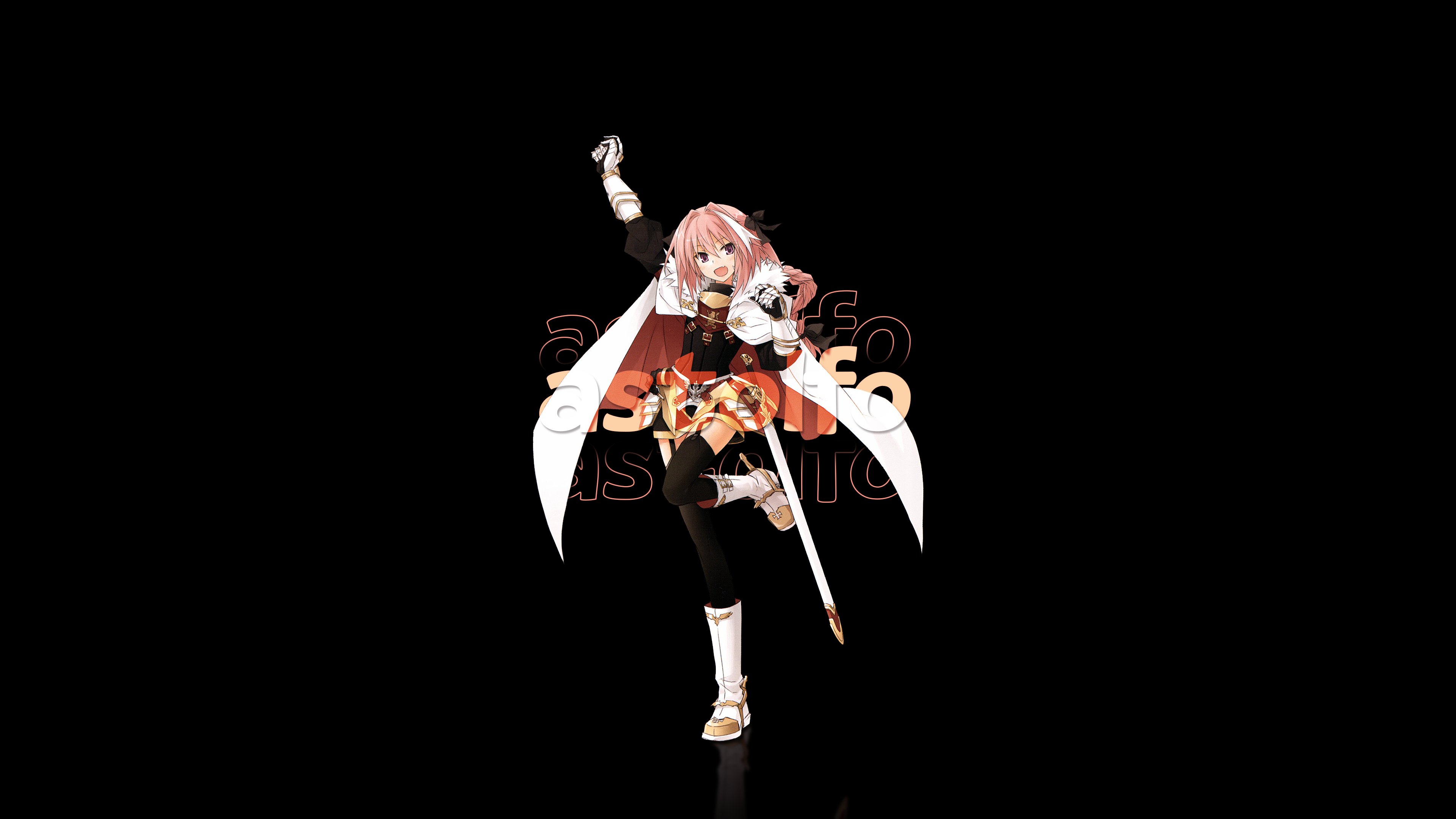 Astolfo Femboy Warrior 4K Dark Wallpaper