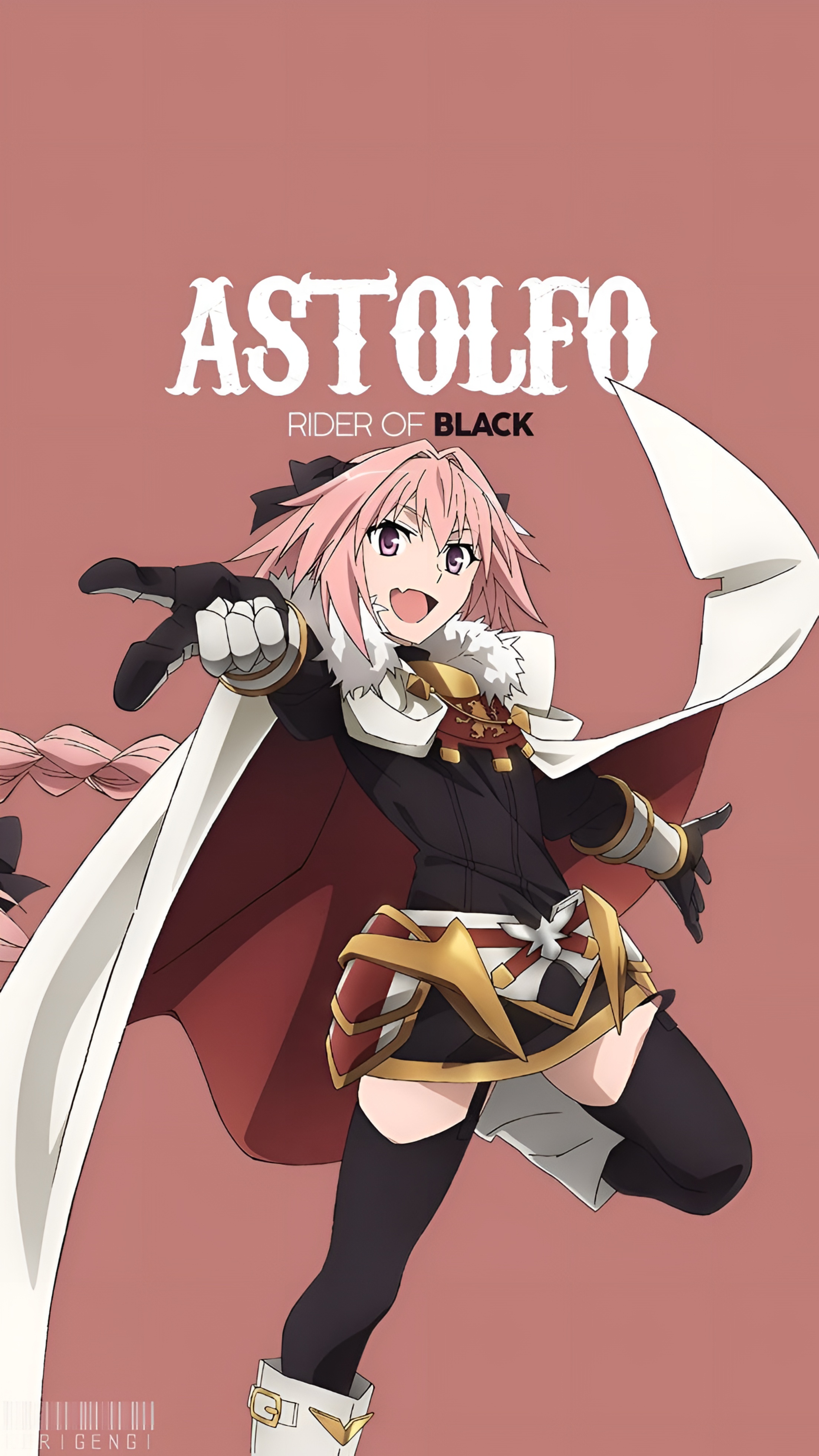 Astolfo Rider of Black Femboy Wallpaper 4K
