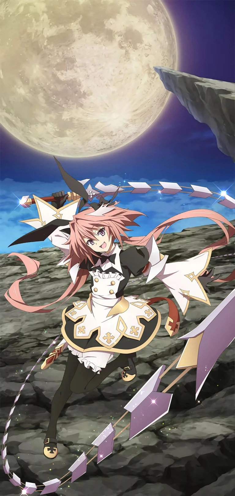 Astolfo Femboy Guerriero Chiaro di Luna Sfondo 4K