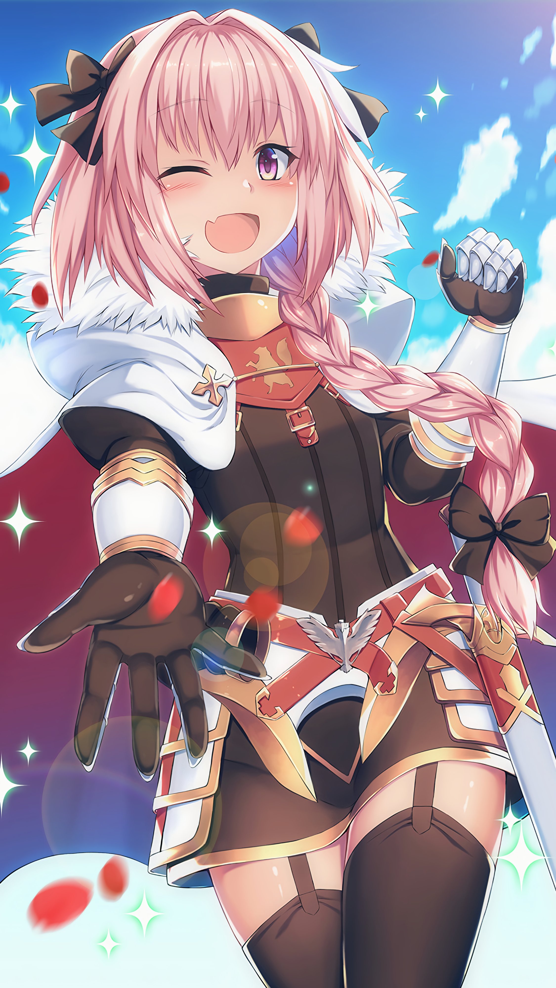 Astolfo Femboy Anime Warrior 4K Wallpaper
