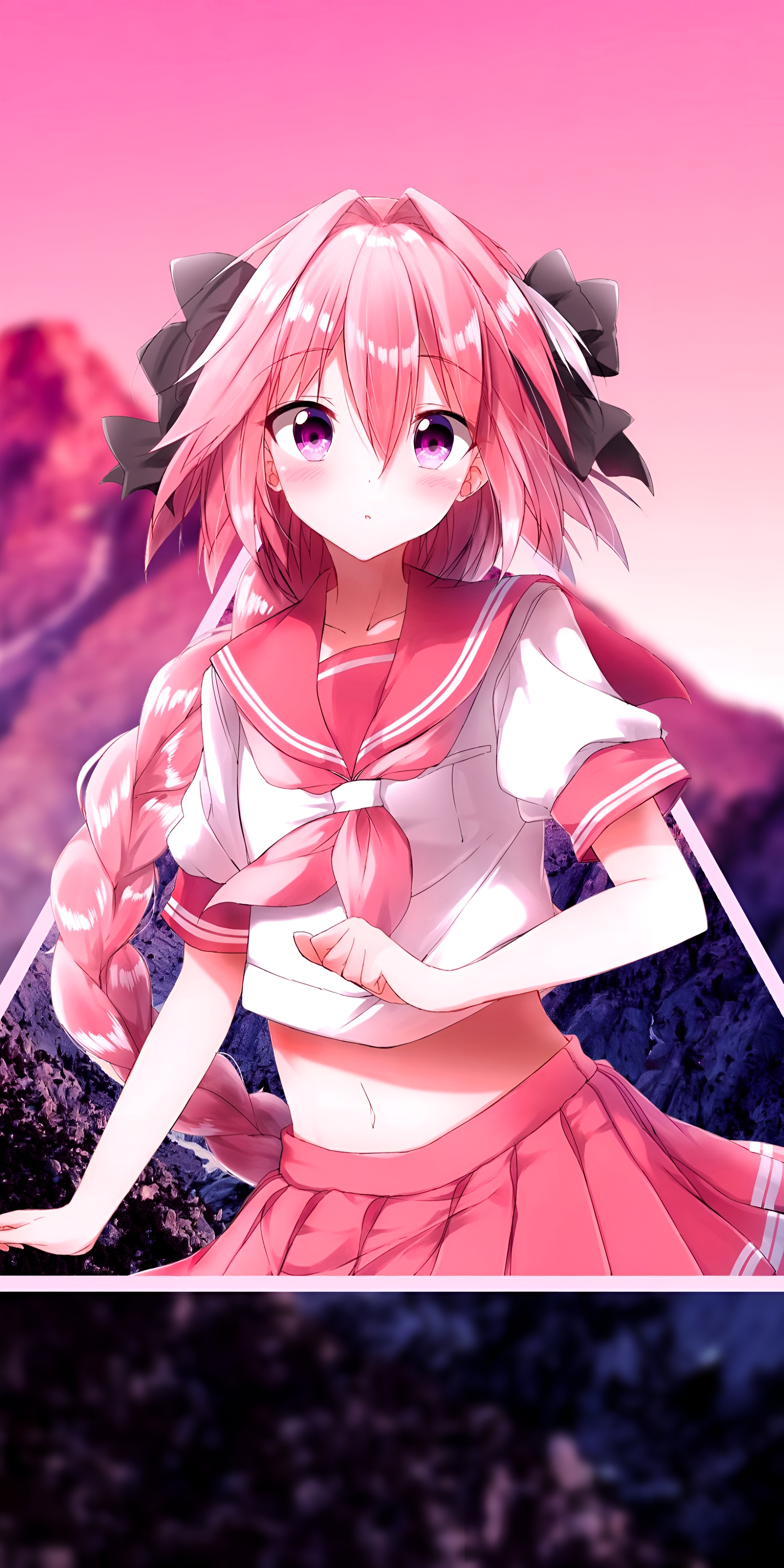 Astolfo Femboy Anime Pink Wallpaper 4K