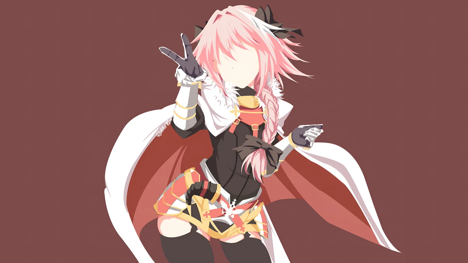 Astolfo Femboy Anime Minimalist 4K Wallpaper