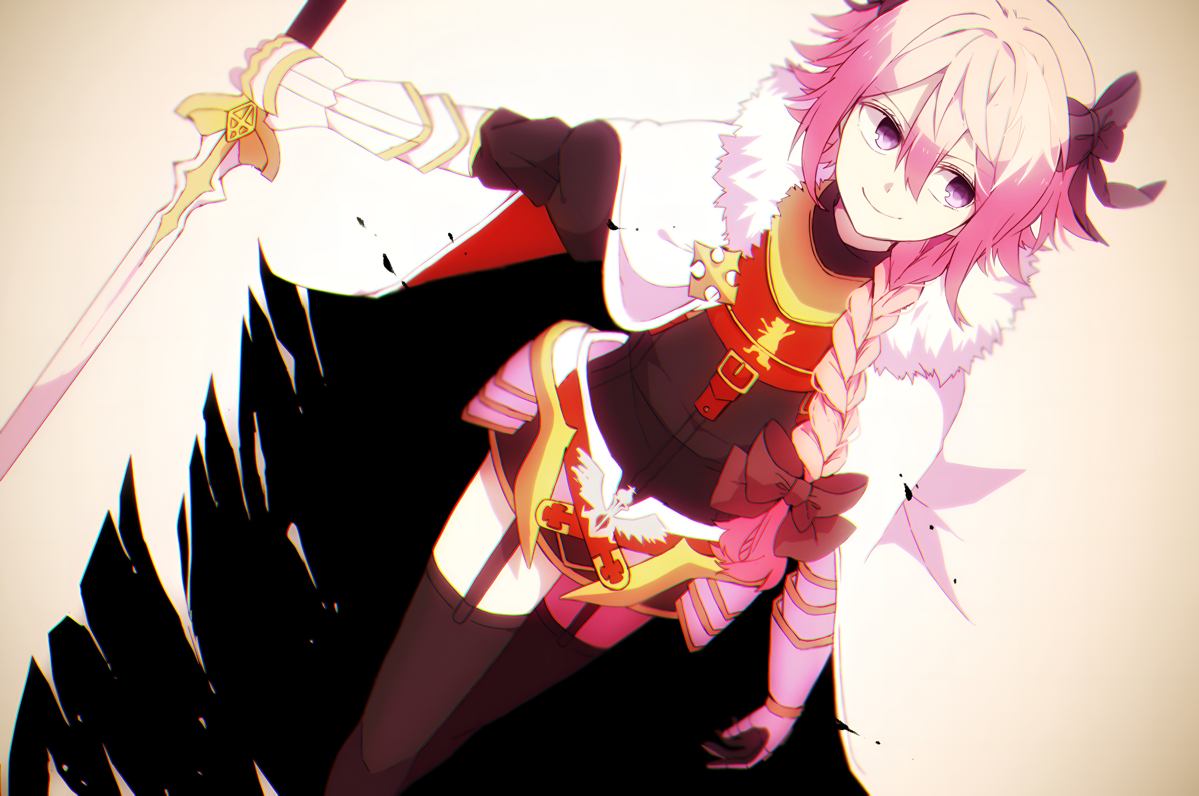 Astolfo Femboy Warrior 4K Anime Wallpaper