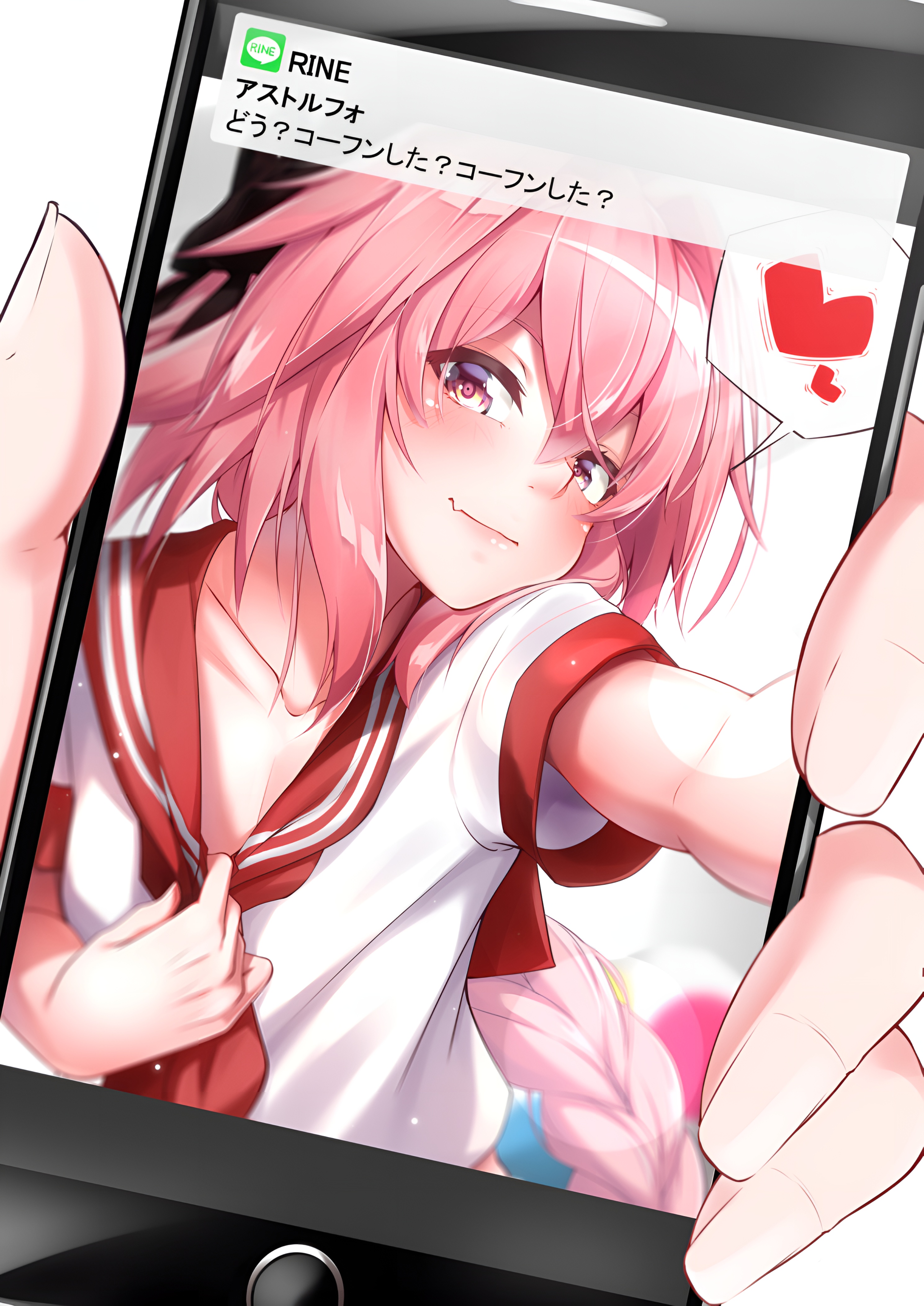 Astolfo Femboy Anime Selfie Wallpaper 4K