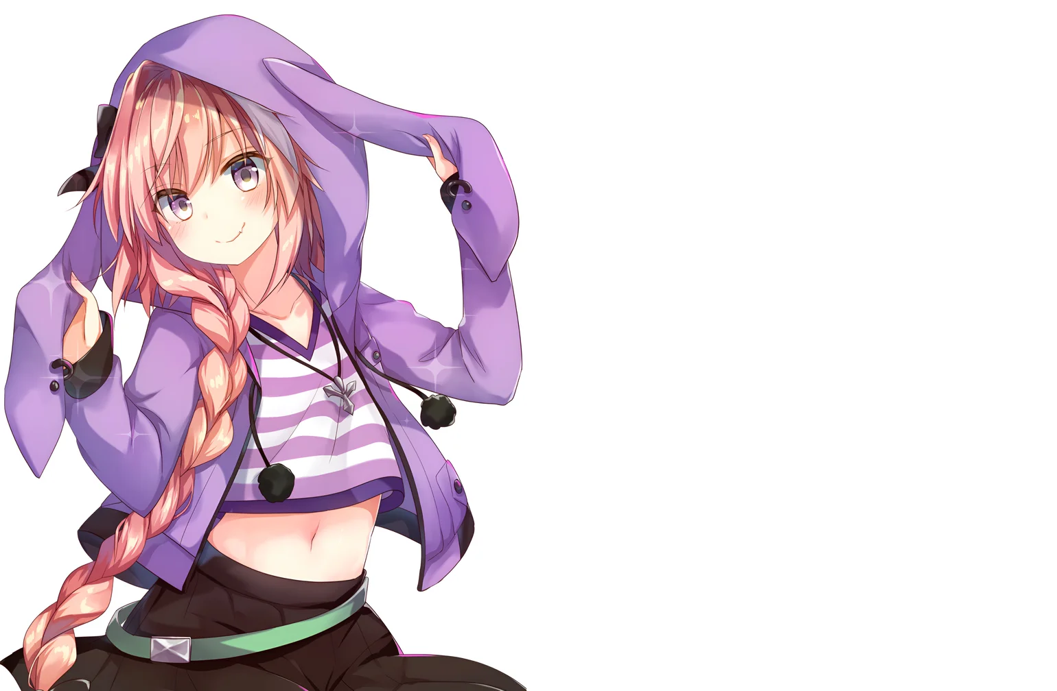 Astolfo Femboy Anime Wallpaper Purple Hoodie 4K