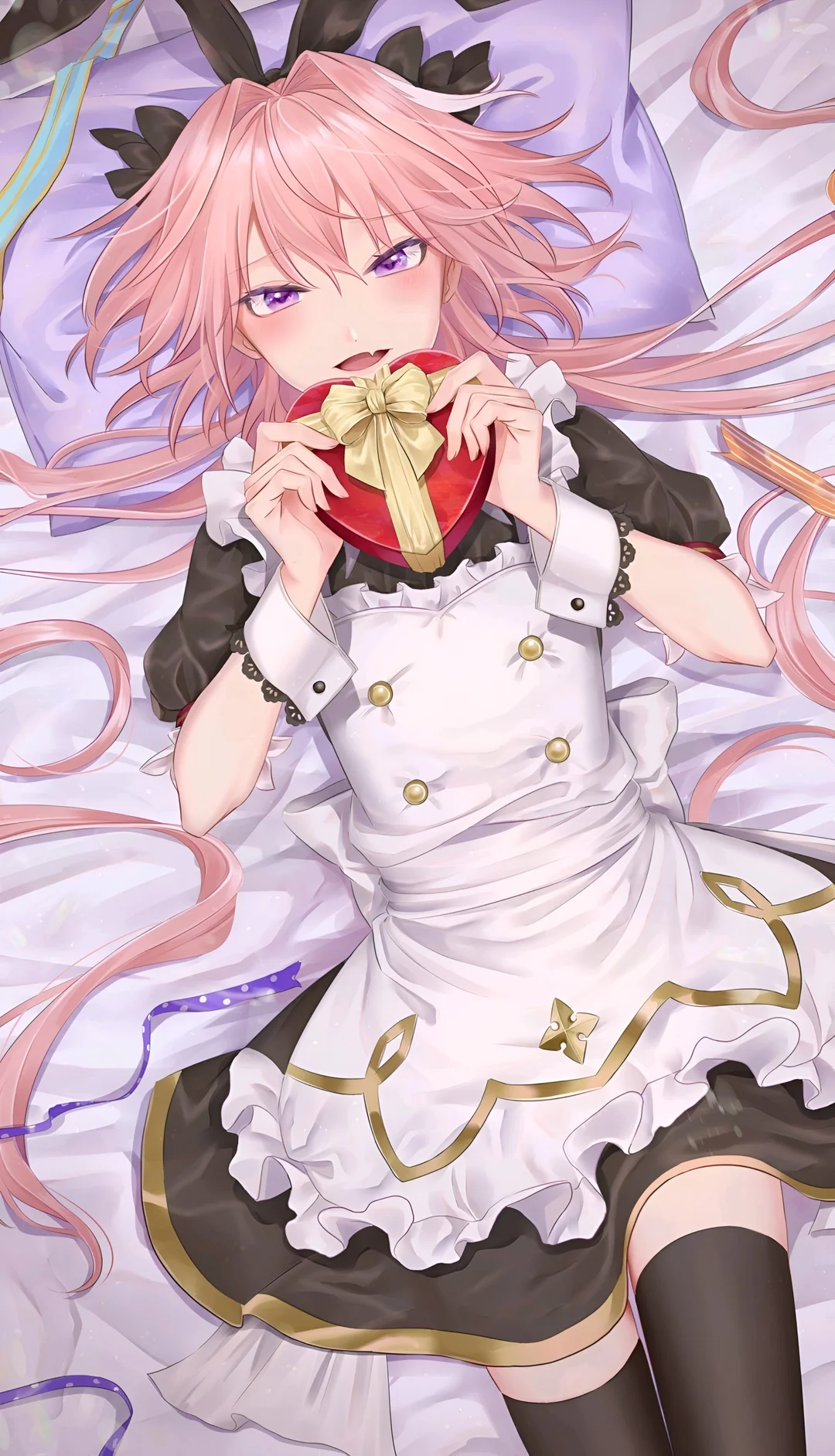Astolfo Femboy Maid Hintergrundbild 4K Hohe Auflösung