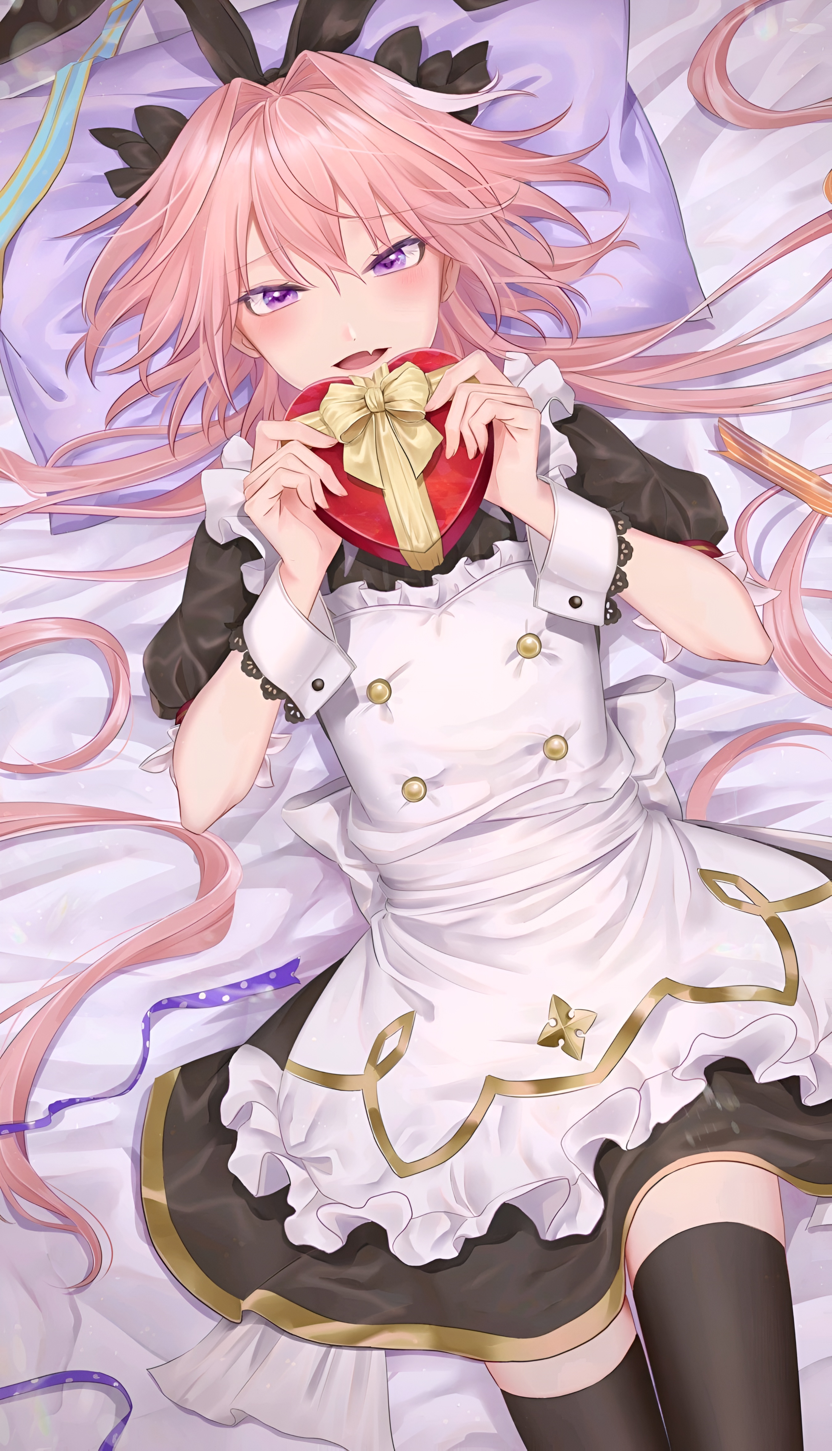 Astolfo Femboy Maid Wallpaper 4K High Resolution