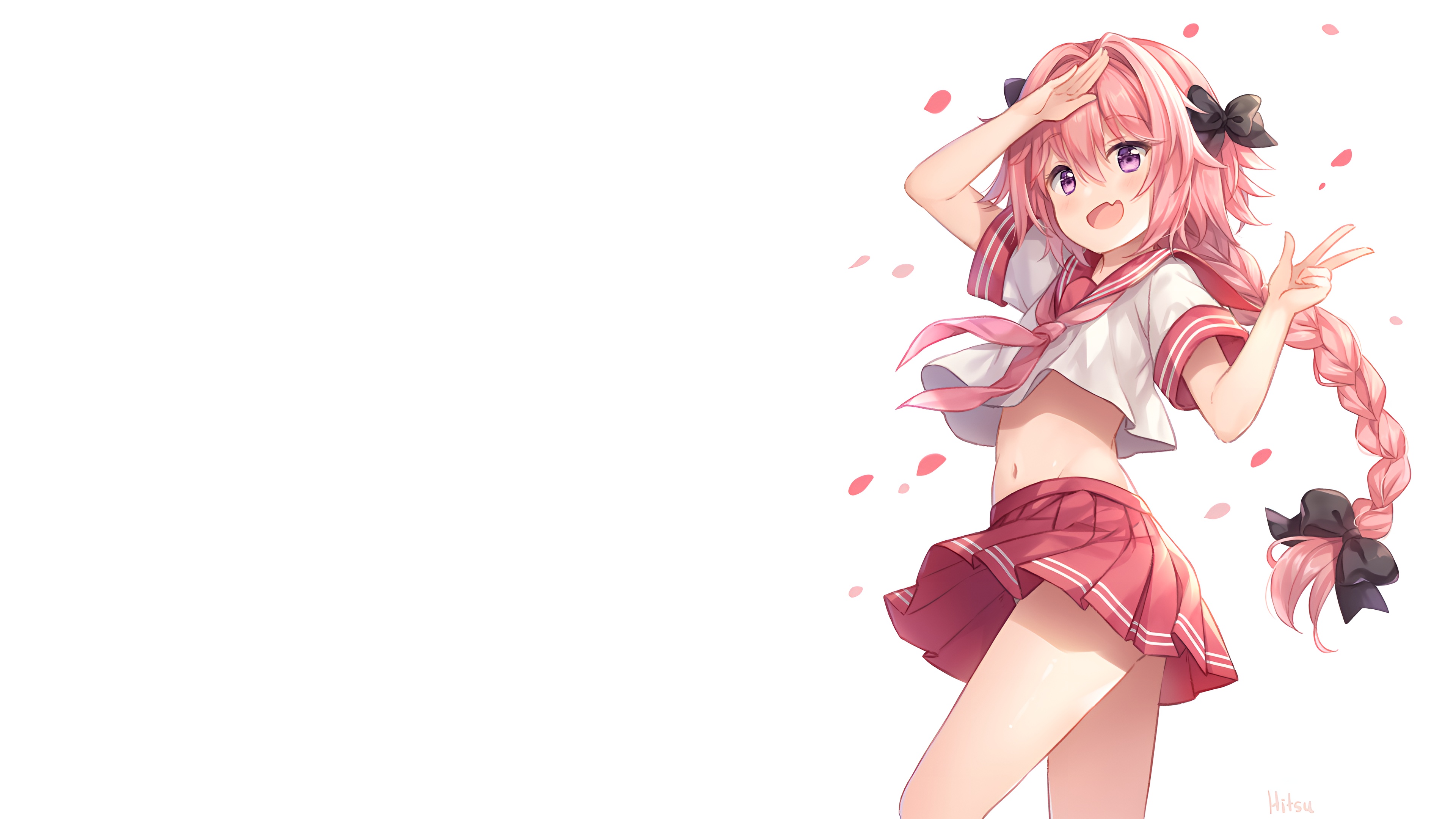 Astolfo Femboy Anime School Uniform 4K Wallpaper