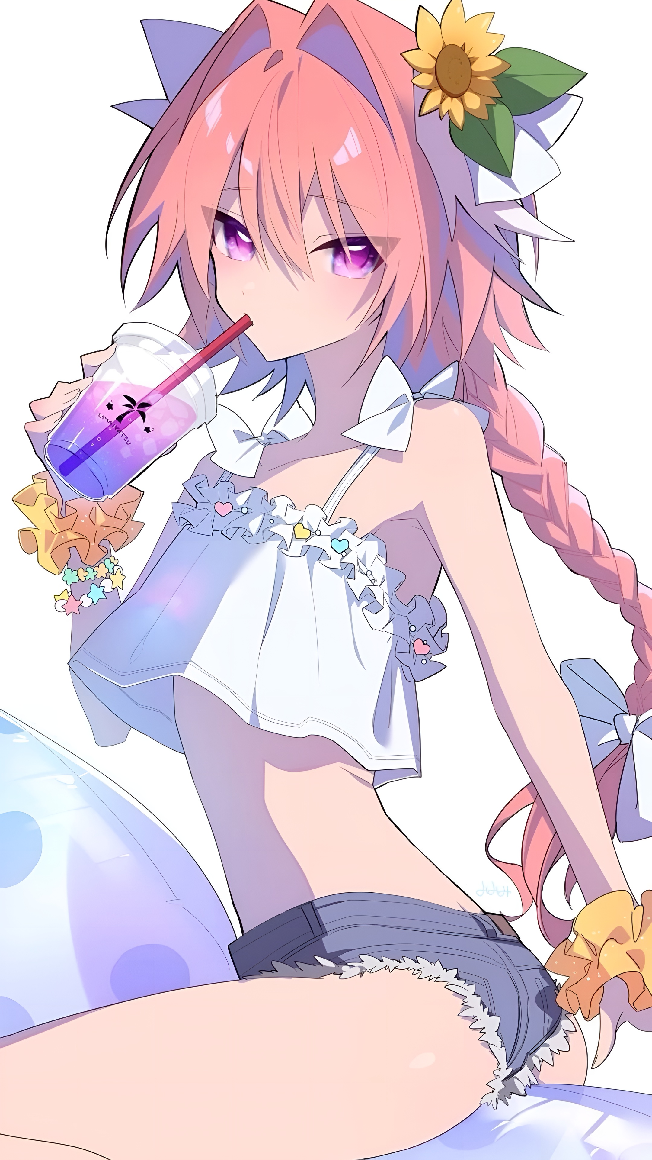 Astolfo Femboy Summer Anime Wallpaper 4K