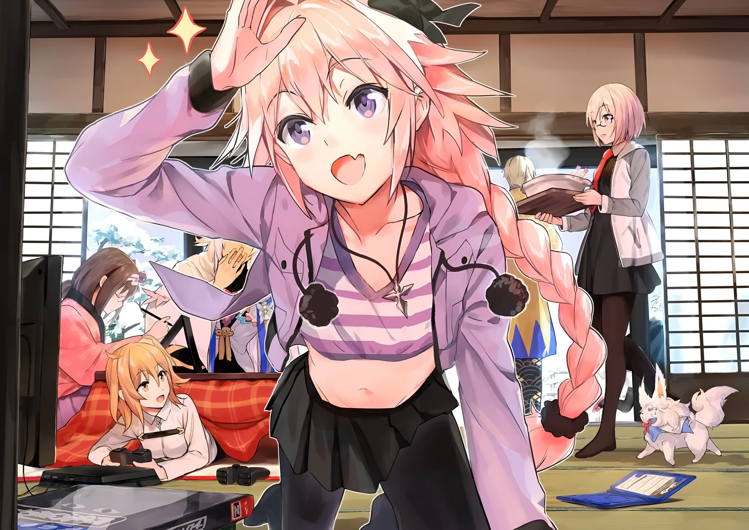 Astolfo Femboy Anime Hintergrundbild 4K Hohe Auflösung