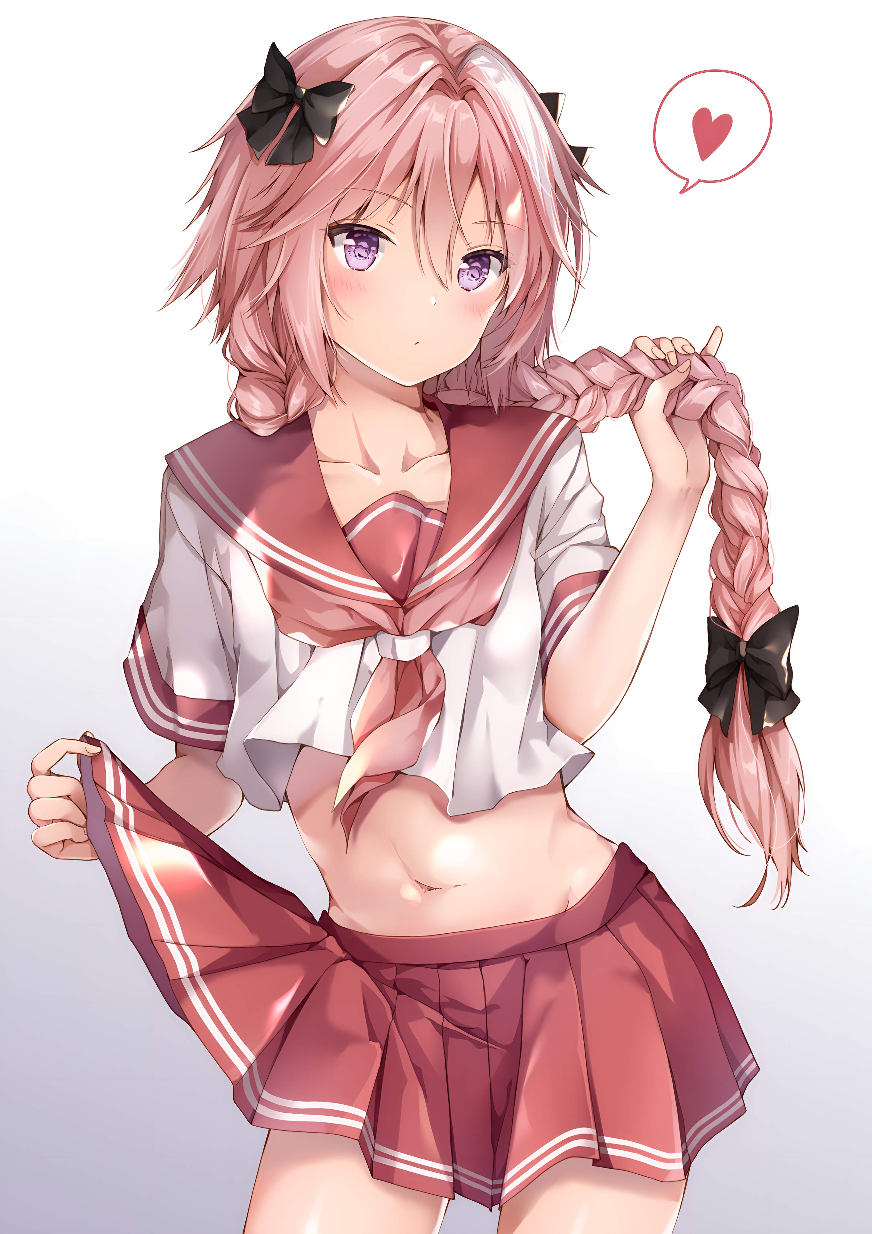Astolfo Femboy Sailor Uniform 4K Wallpaper