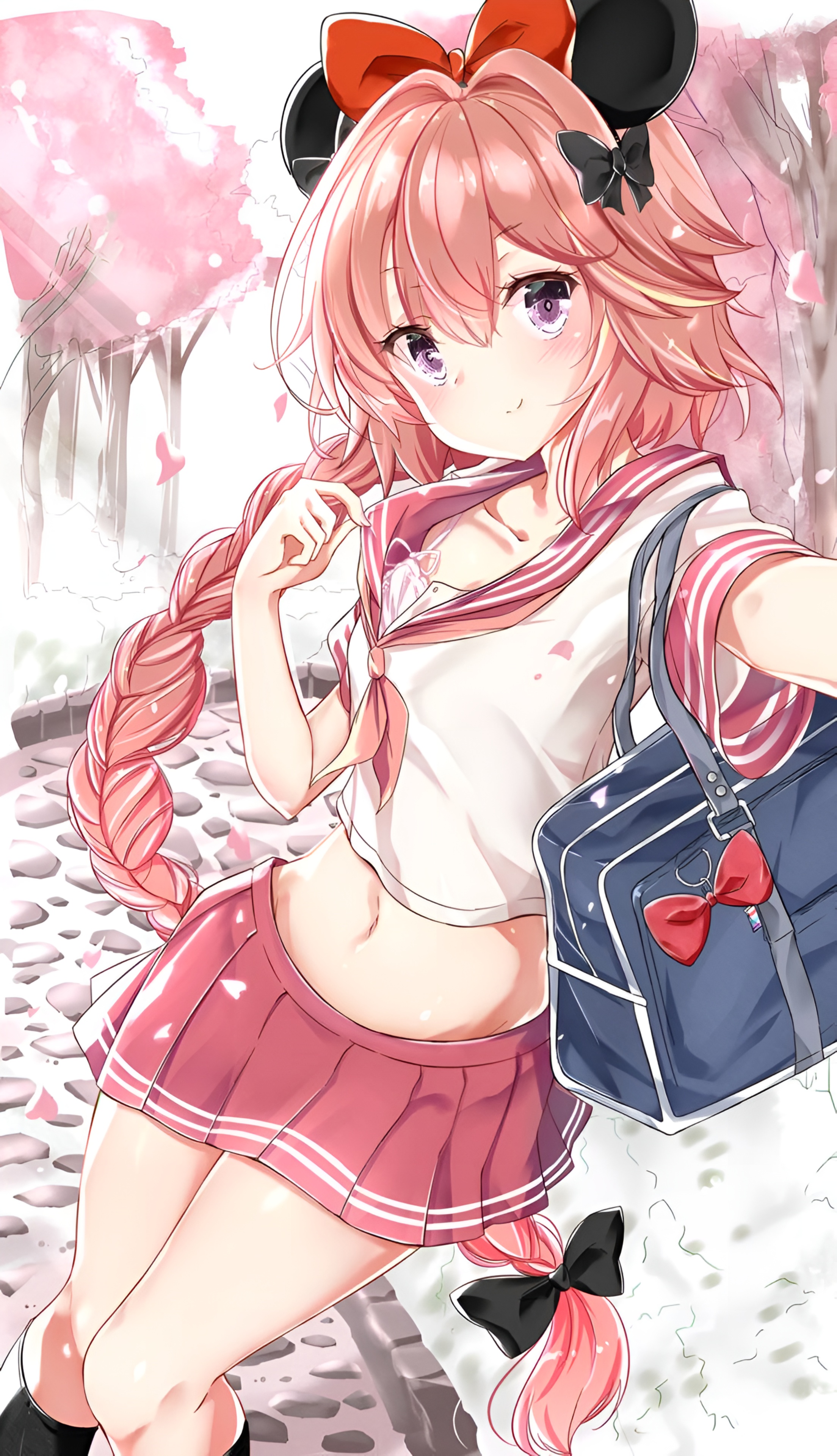 Astolfo Femboy Anime Wallpaper Cherry Blossom School