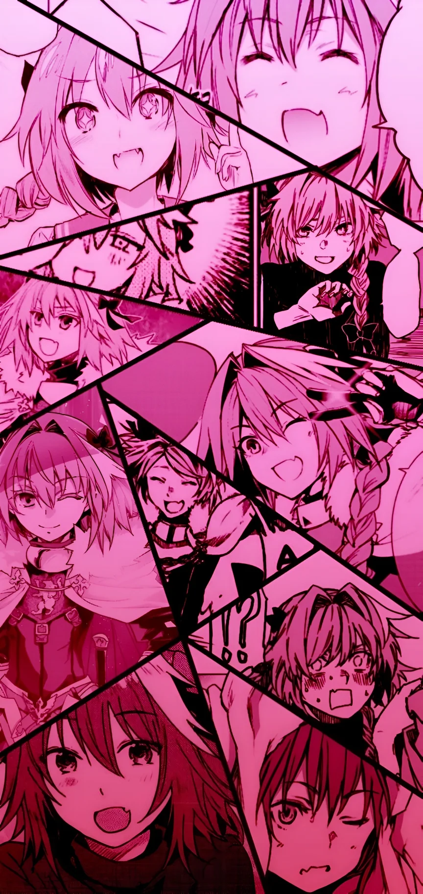 Astolfo Femboy Pink Anime Collage Hintergrundbild