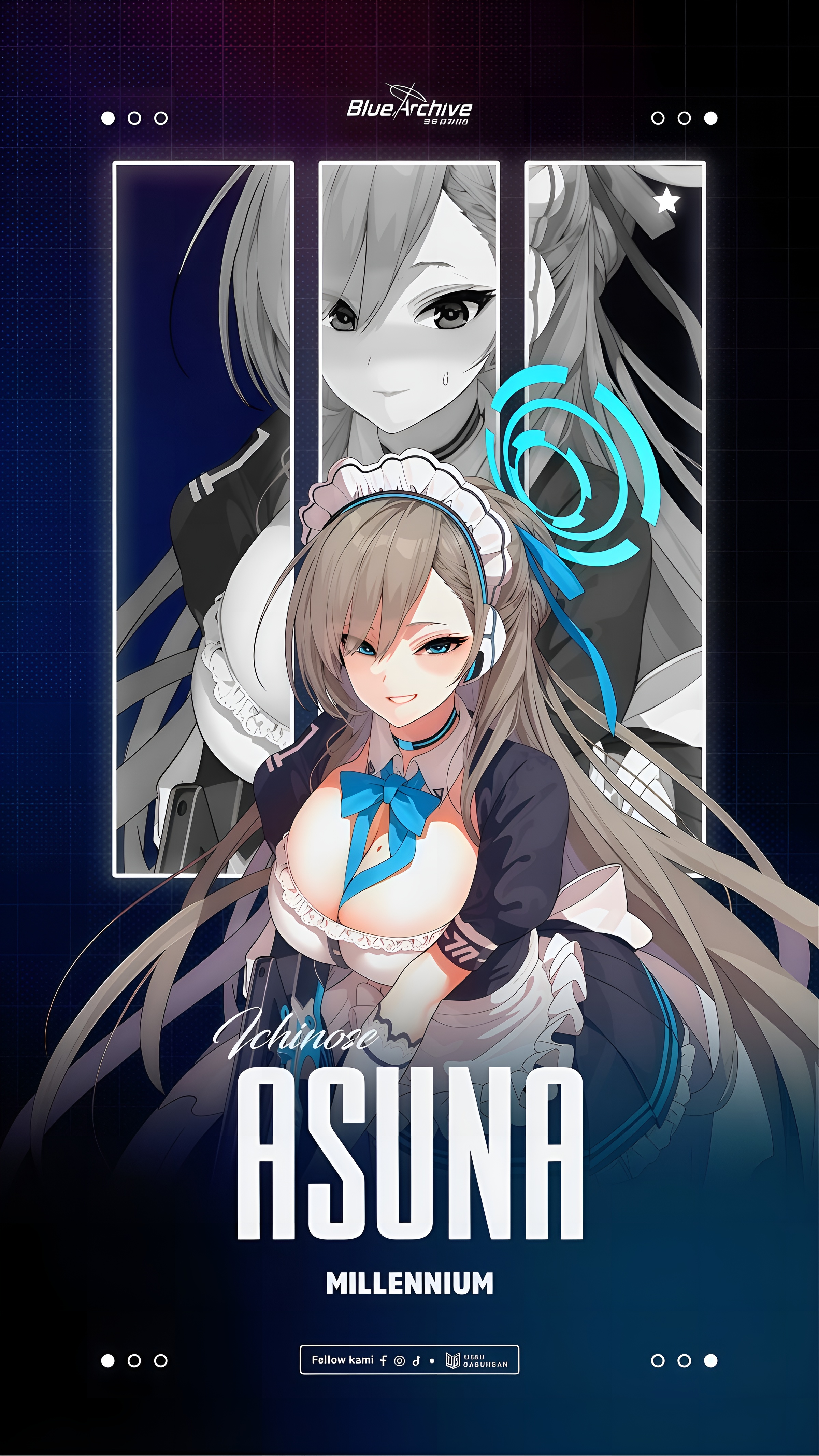Asuna Ichinose Maid Wallpaper Blue Archive 4K