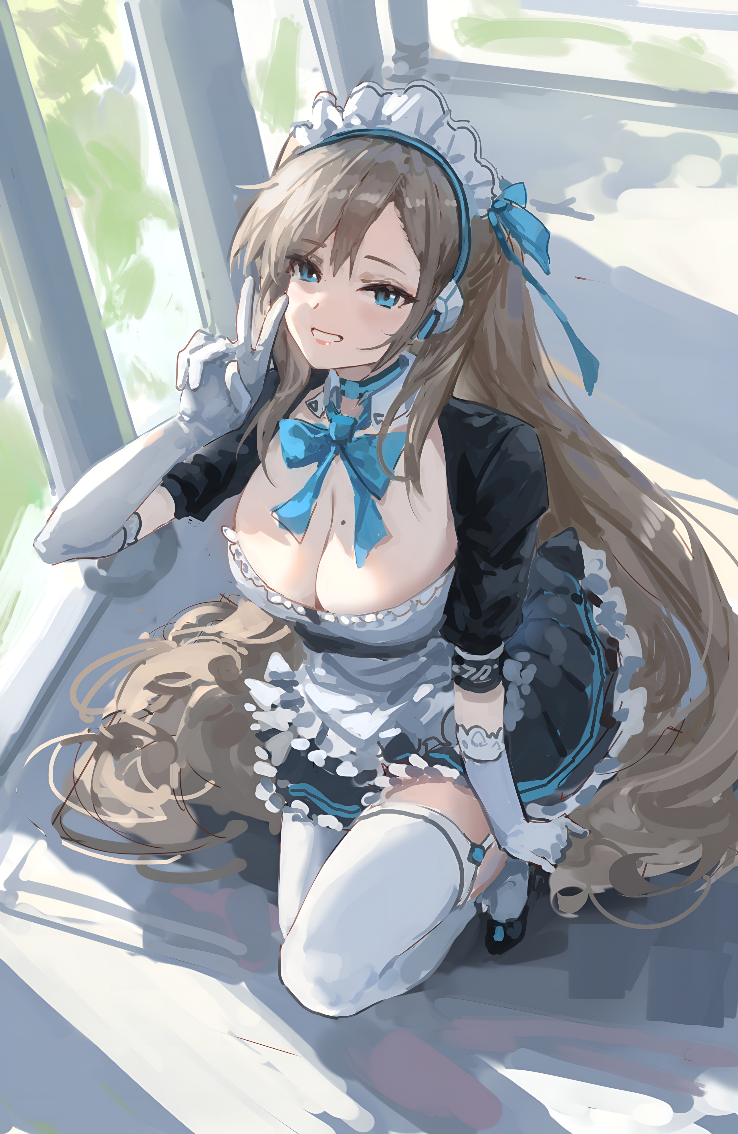 Ichinose Asuna Maid Wallpaper Blue Archive 4K