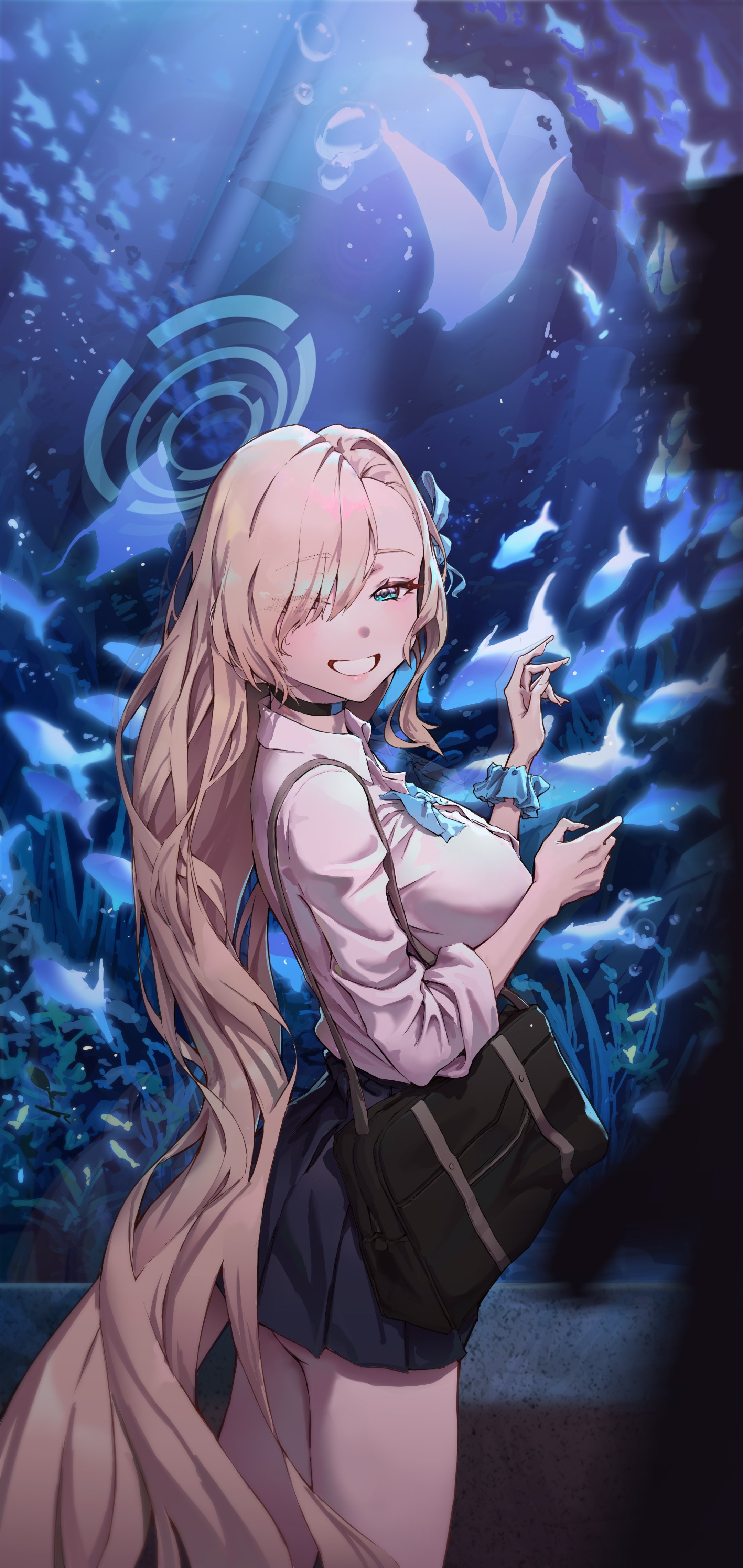 Ichinose Asuna Blue Archive Aquarium Wallpaper