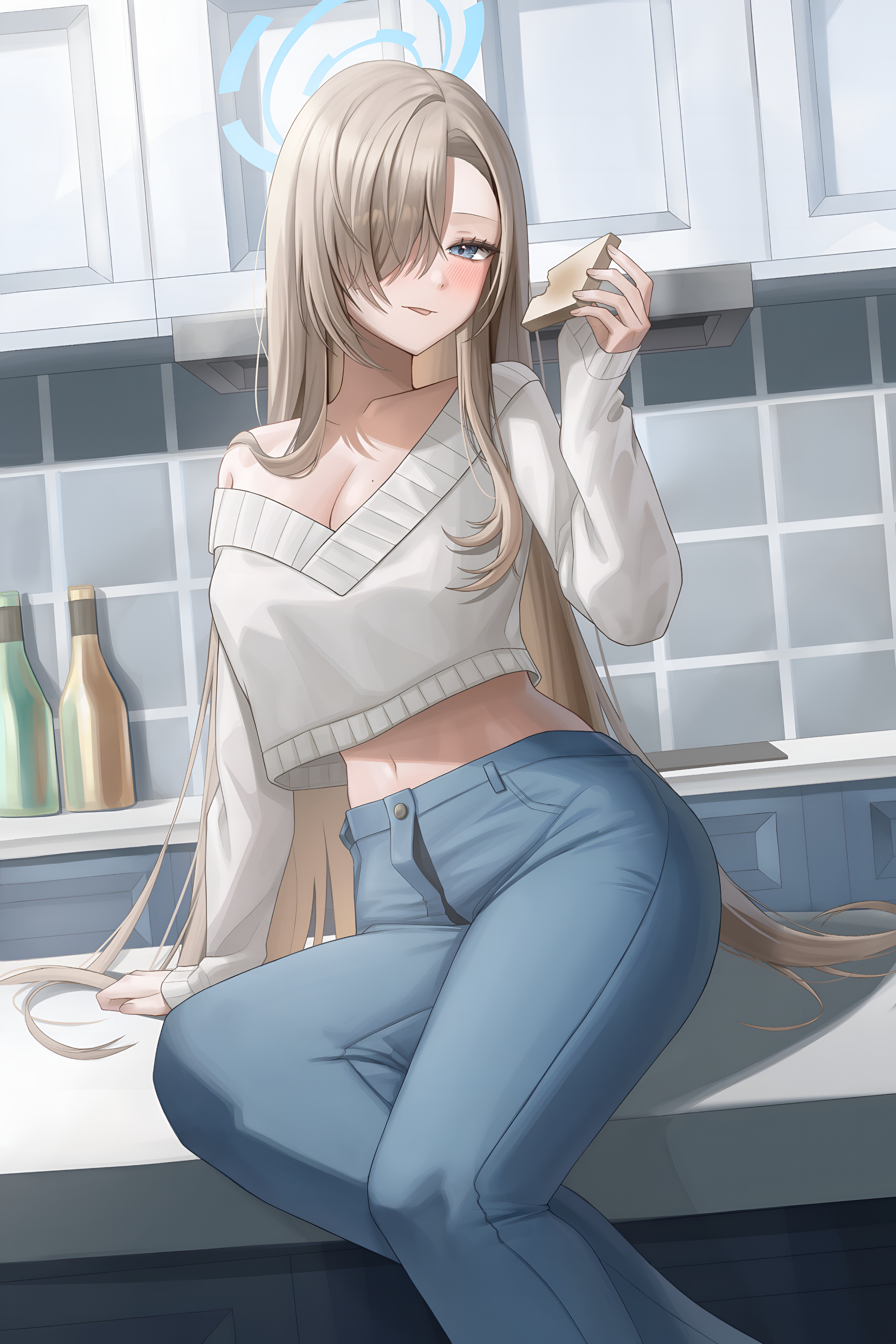 Ichinose Asuna Blue Archive Kitchen Wallpaper