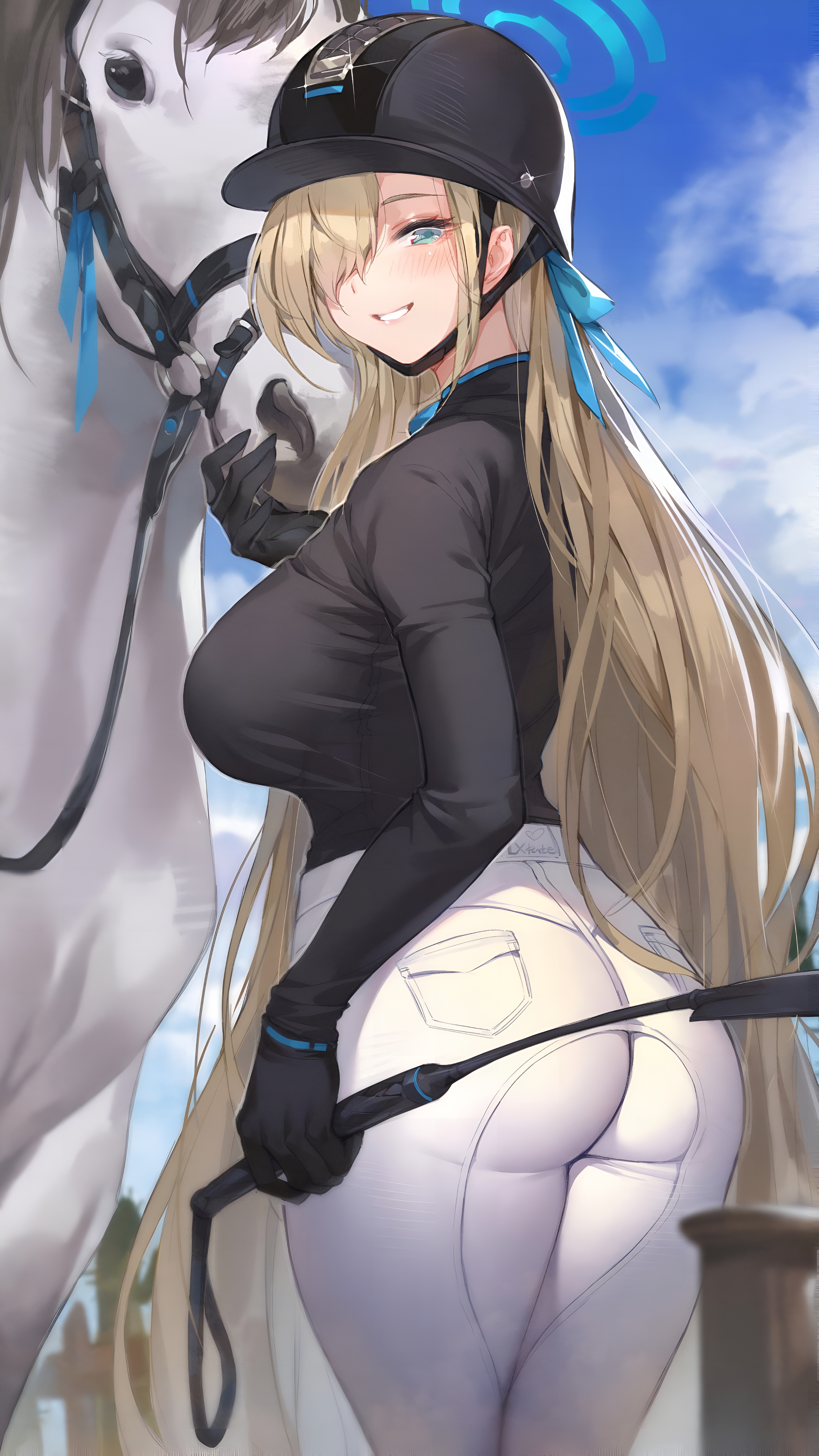 Ichinose Asuna Equestrian Wallpaper Blue Archive 4K