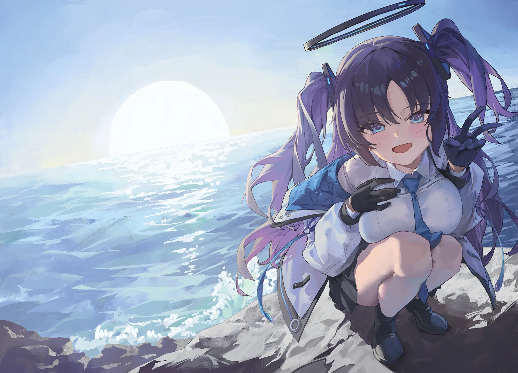 Tapeta Hayase Yuuka Blue Archive Nadmorska