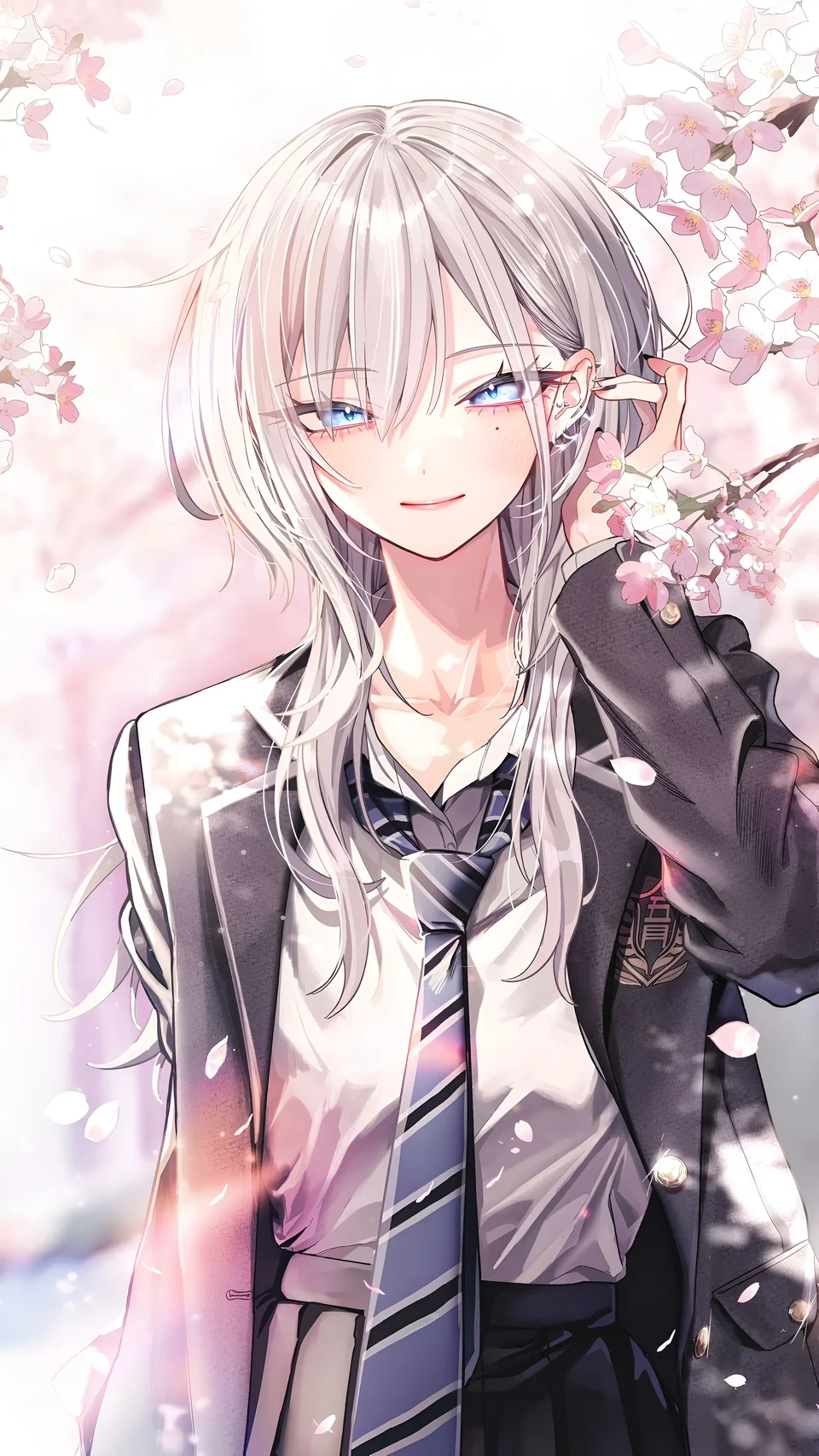 Haimiya Mio Cherry Blossom School Wallpaper