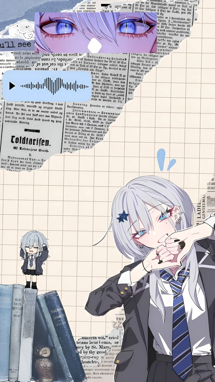 Haimiya Mio Aesthetic Collage 4K Wallpaper
