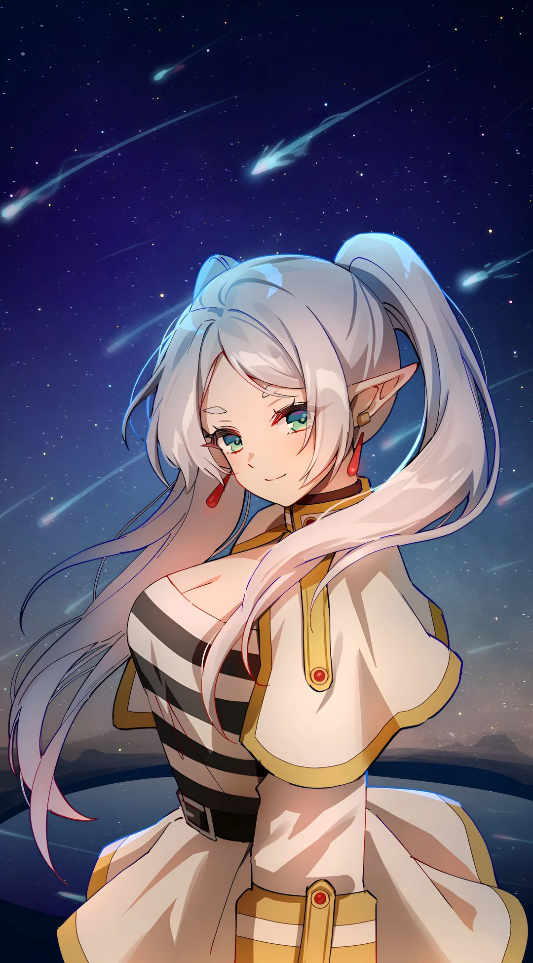 Frieren Meteor Sky Mobile Wallpaper - 4K