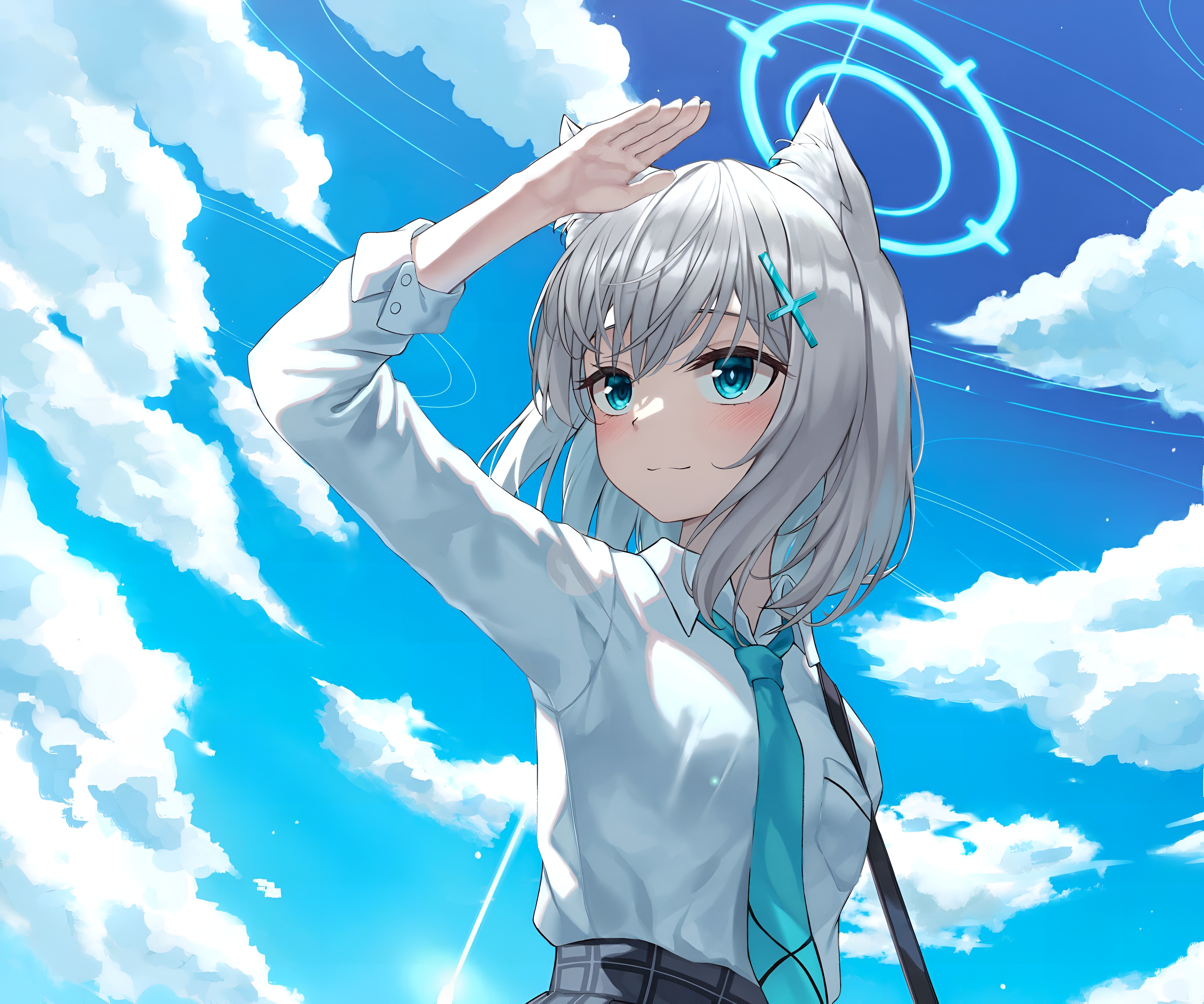 Shiroko Sunaookami Blue Archive 4K Wallpaper