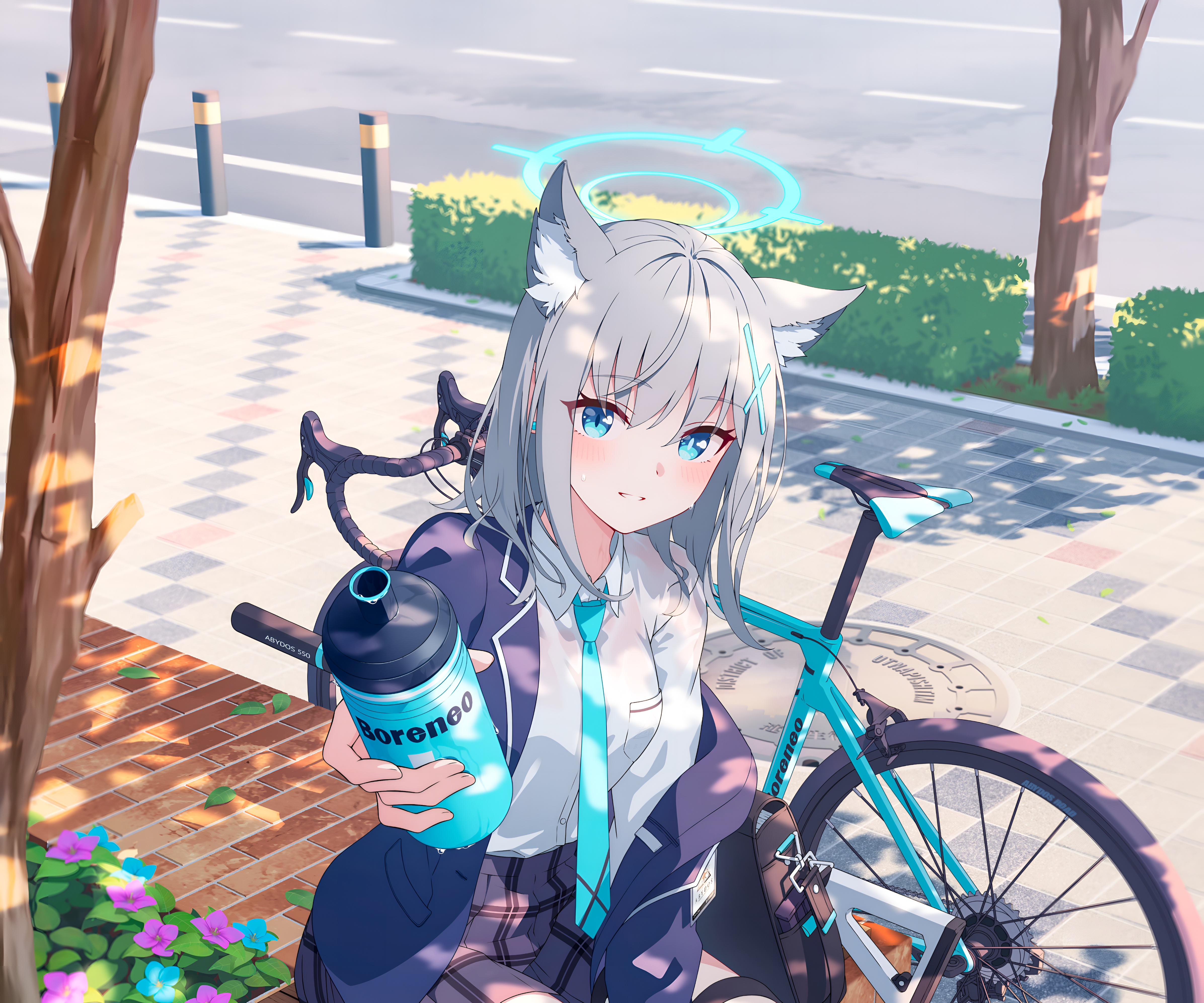 Shiroko Sunaookami Cycling Day 4K Wallpaper