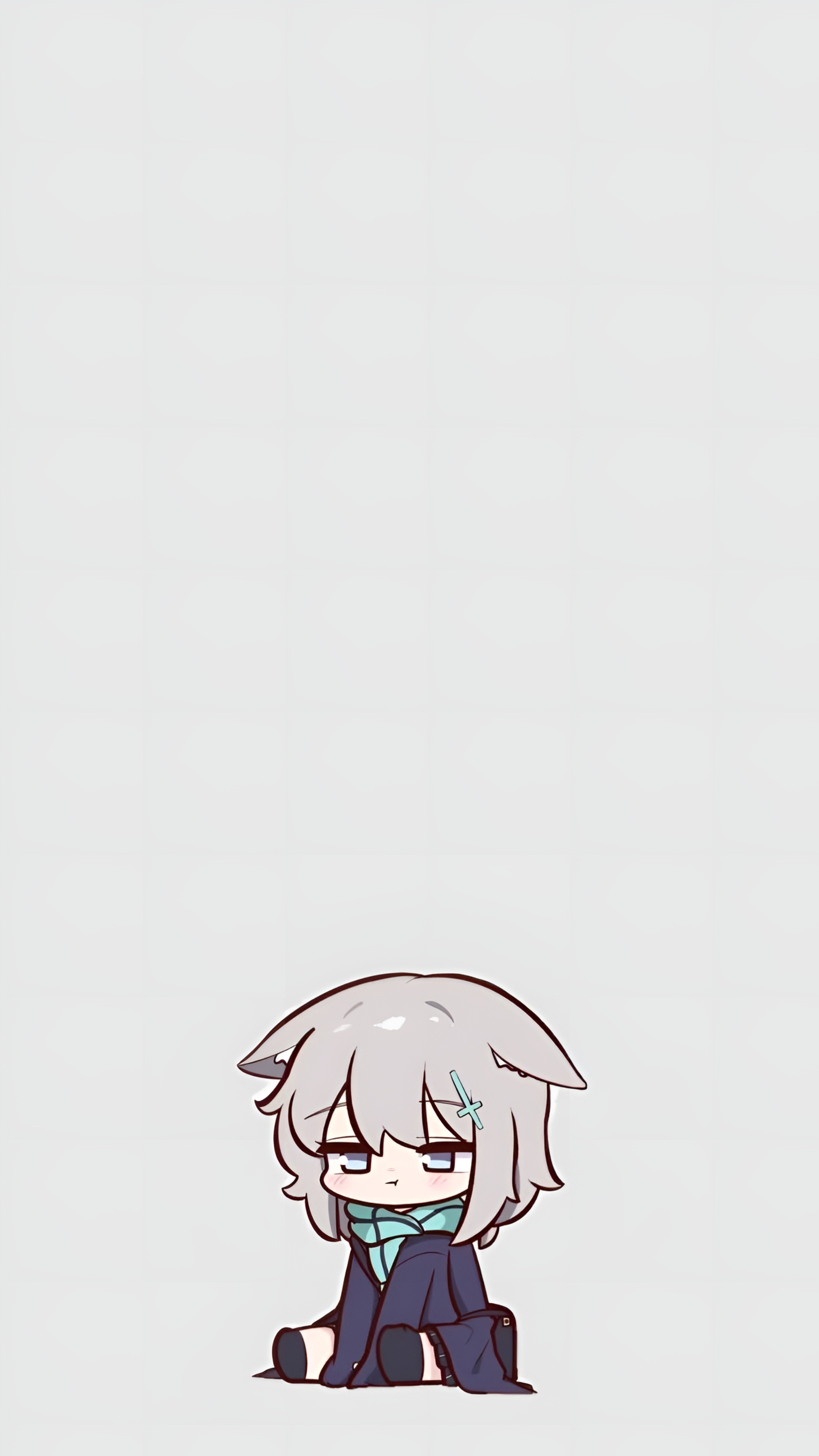 Shiroko Sunaookami Chibi Wallpaper Blue Archive 4K