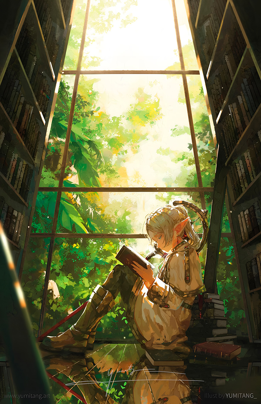 ஃப்ரீரென் நூலக வாசிப்பு மொபைல் வால்பேப்பர் - 4K