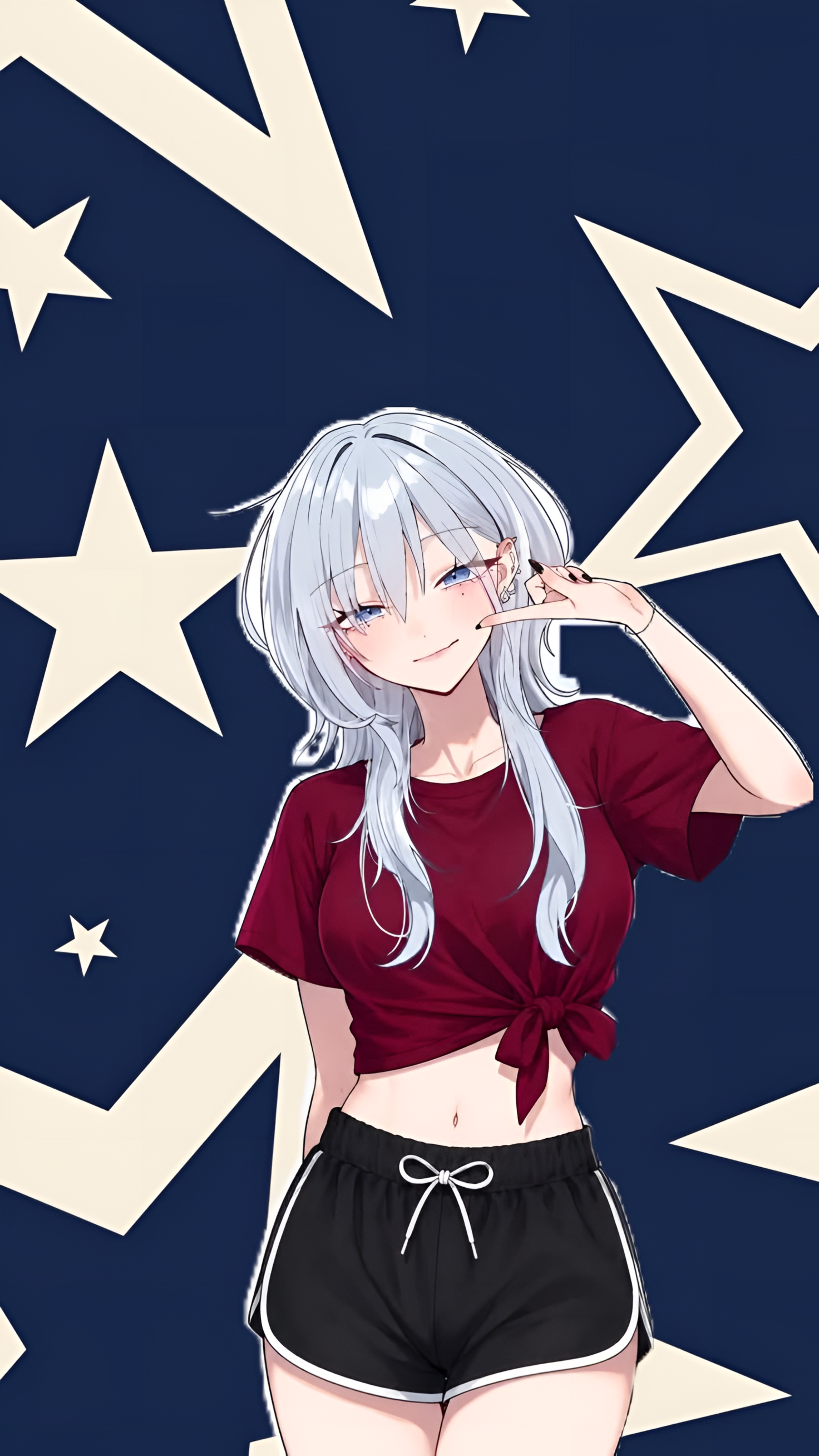 Haimiya Mio Anime Girl Star Wallpaper 4K