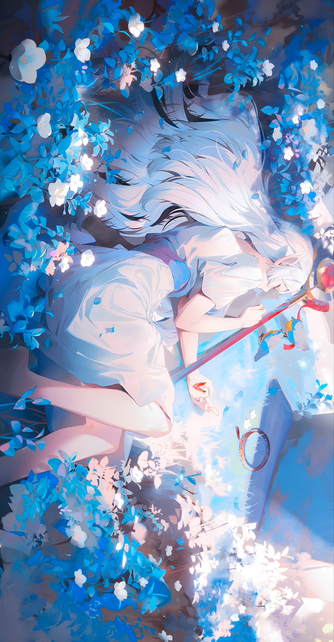 Frieren Niebieskie Kwiaty Tapeta Mobilna 4K