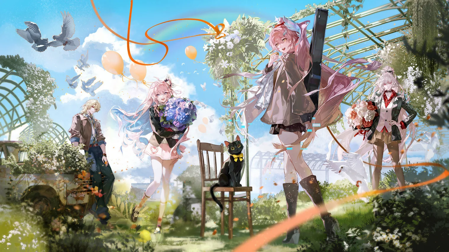 Wuthering Waves 4K Anime Wallpaper – Aemeath, Denia, Hiyuki & Luuk Herssen