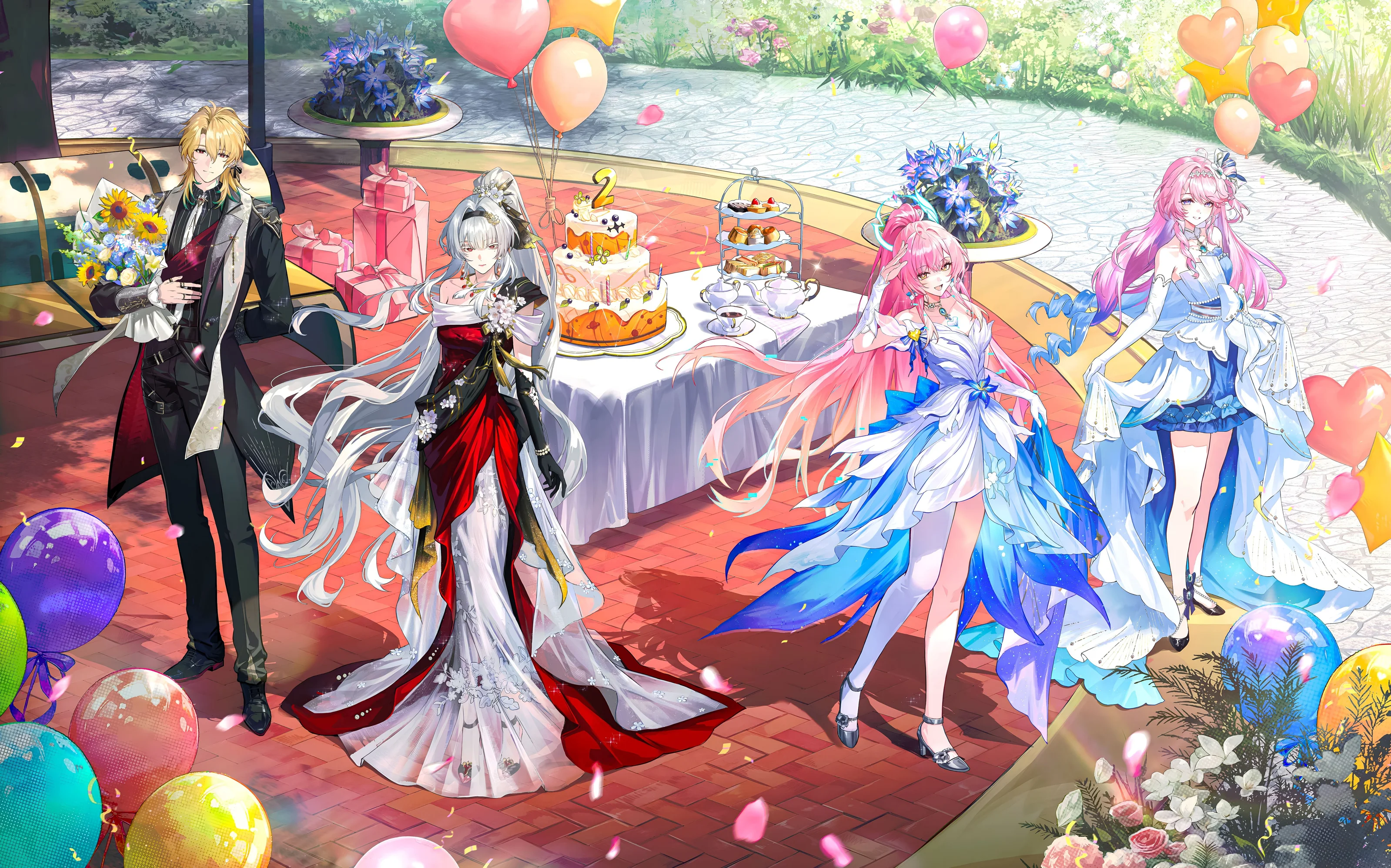 Wuthering Waves 2nd Anniversary Celebration Wallpaper – Aemeath, Denia, Hiyuki & Luuk Herssen