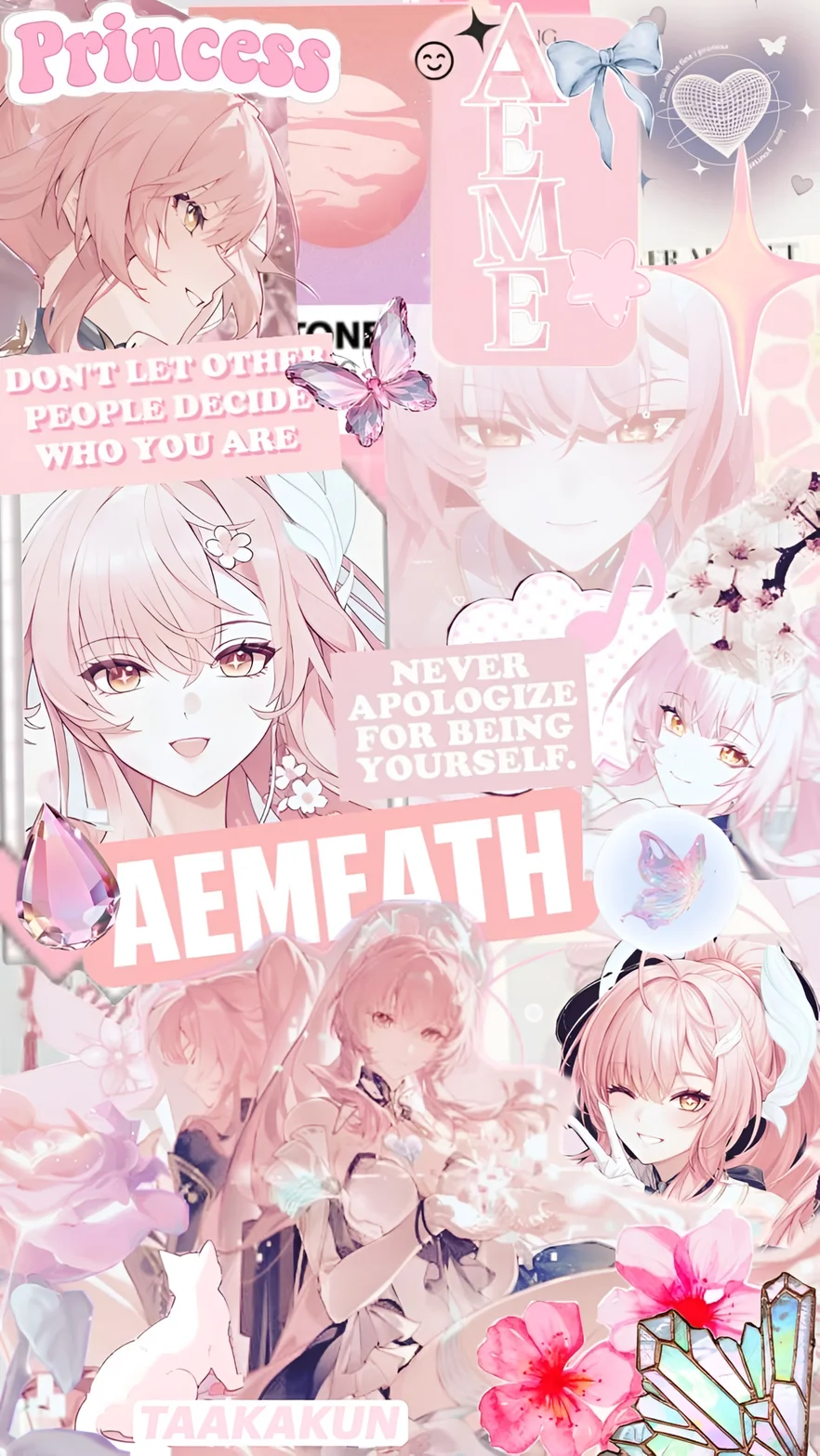 Aemeath Wuthering Waves Pink Aesthetic Wallpaper
