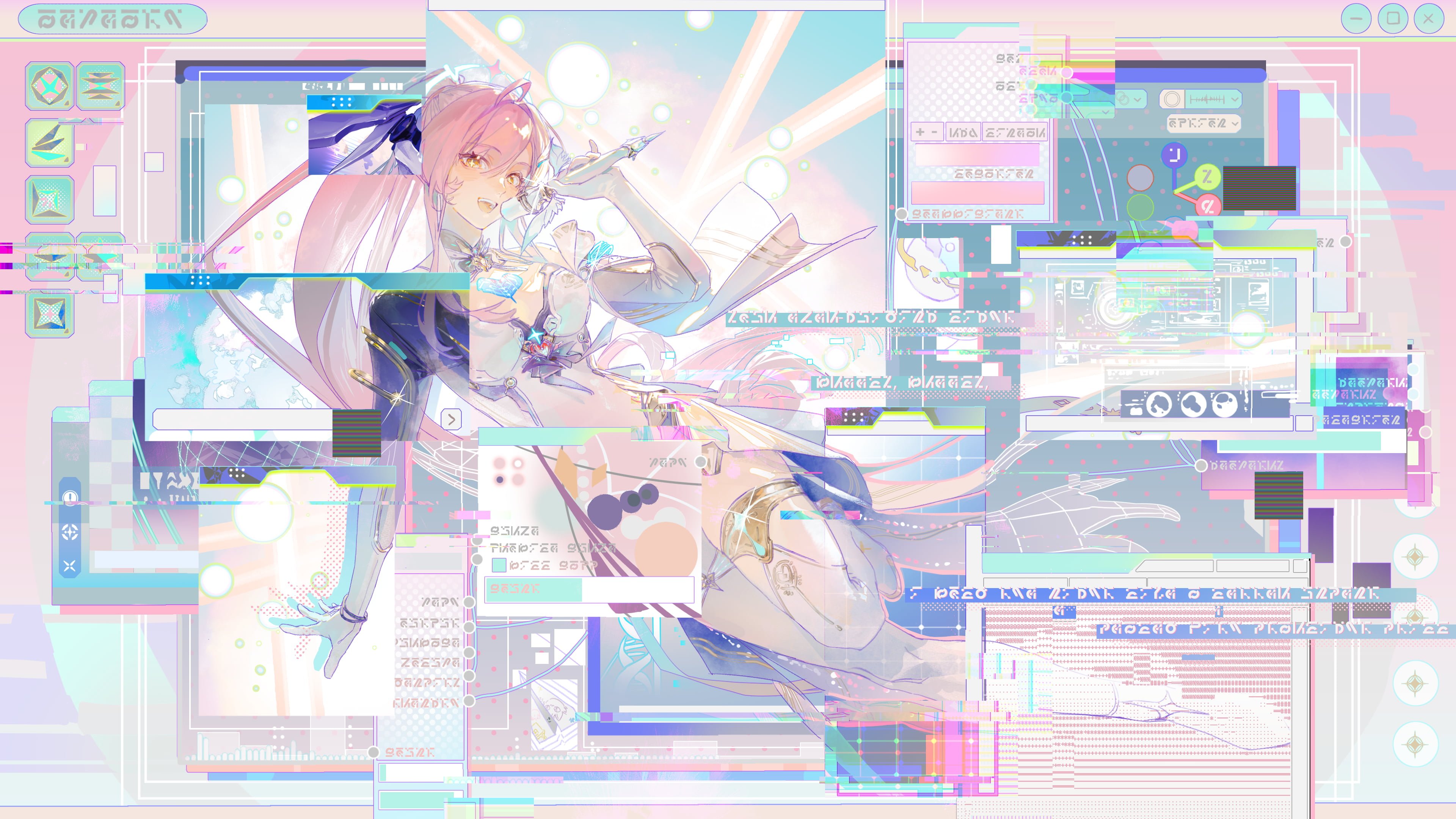 Aemeath Wuthering Waves Glitch Digital Wallpaper