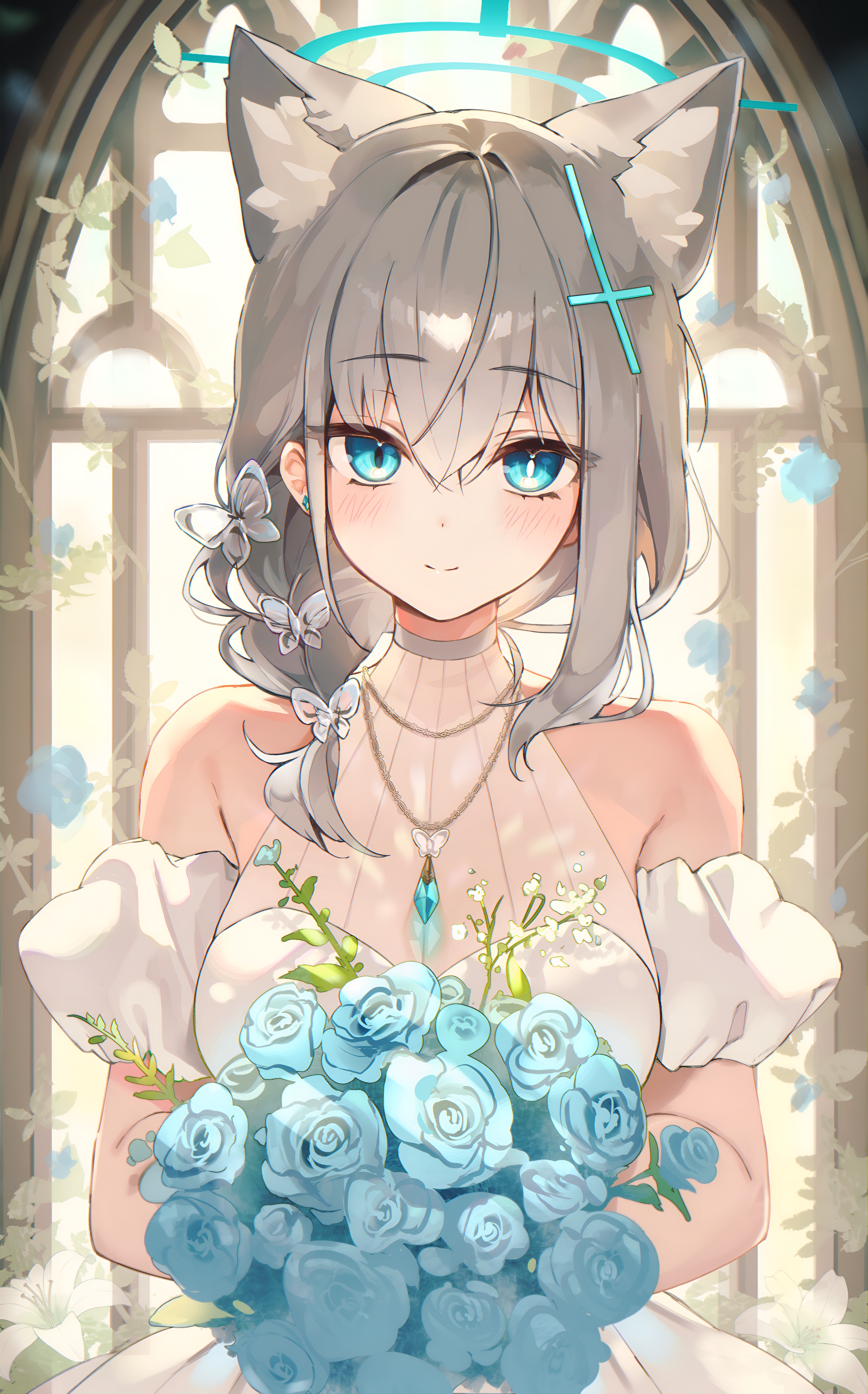 Shiroko Sunaookami Wedding Wallpaper Blue Archive
