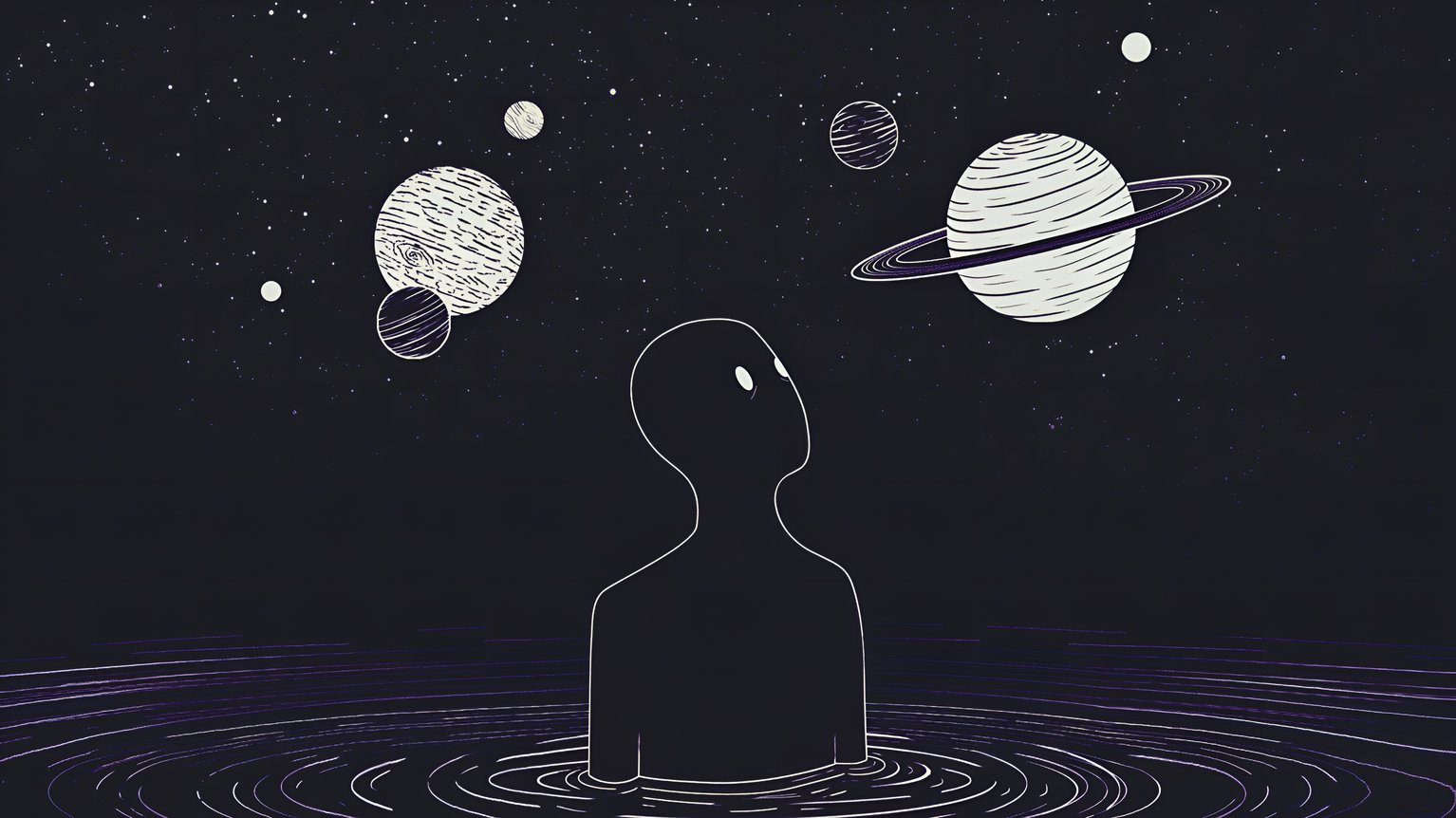 Minimalist Space Contemplation Wallpaper 4K