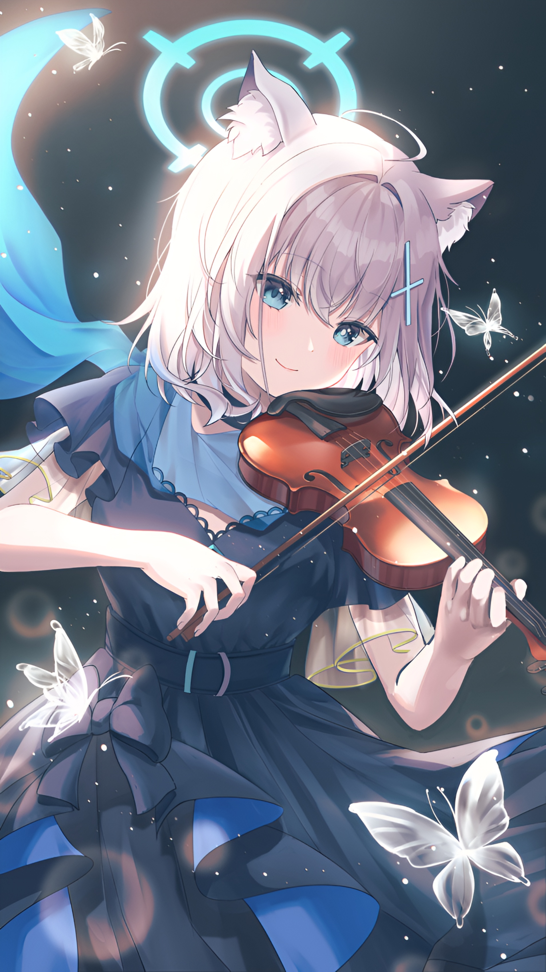 Shiroko Sunaookami Violin Wallpaper Blue Archive