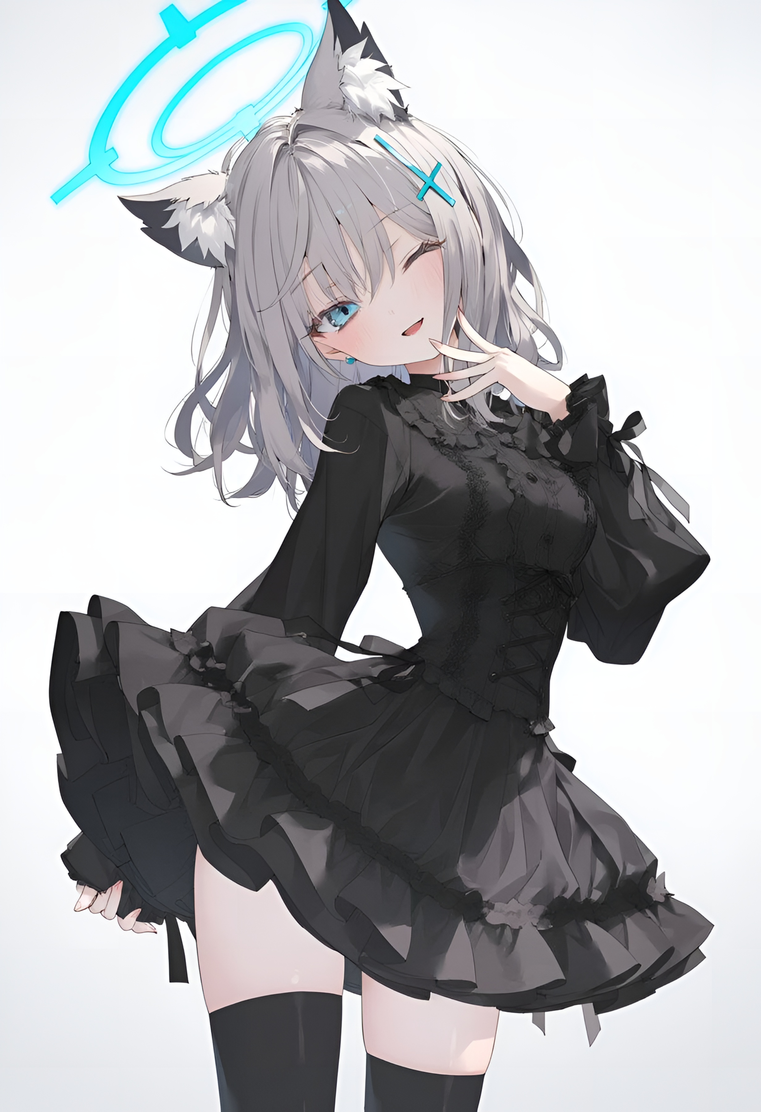 Shiroko Sunaookami Gothic Lolita 4K Wallpaper