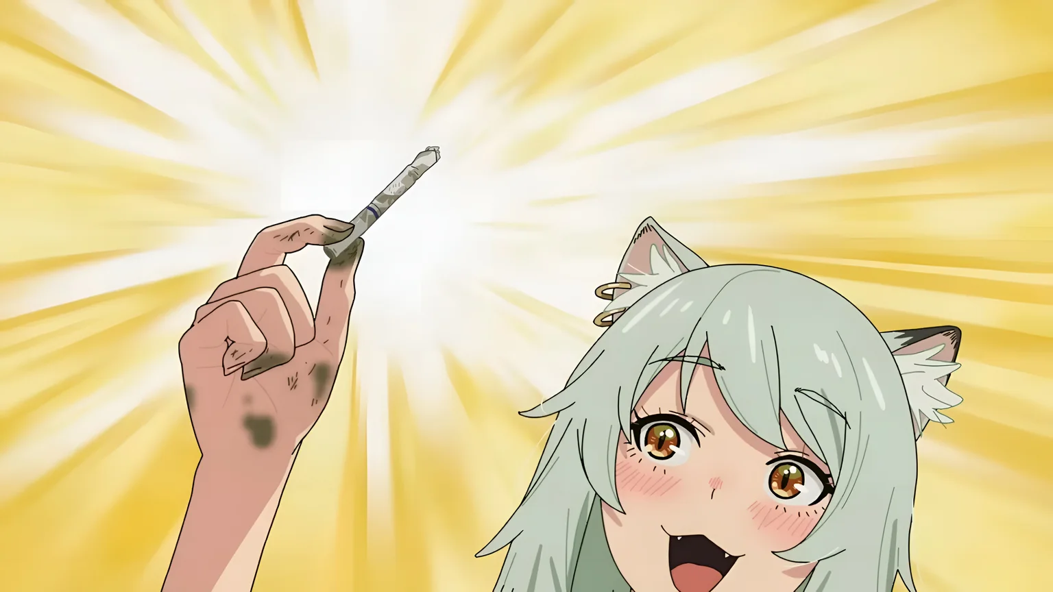 Yaniko Chainsmoker Cat Anime Wallpaper 4K