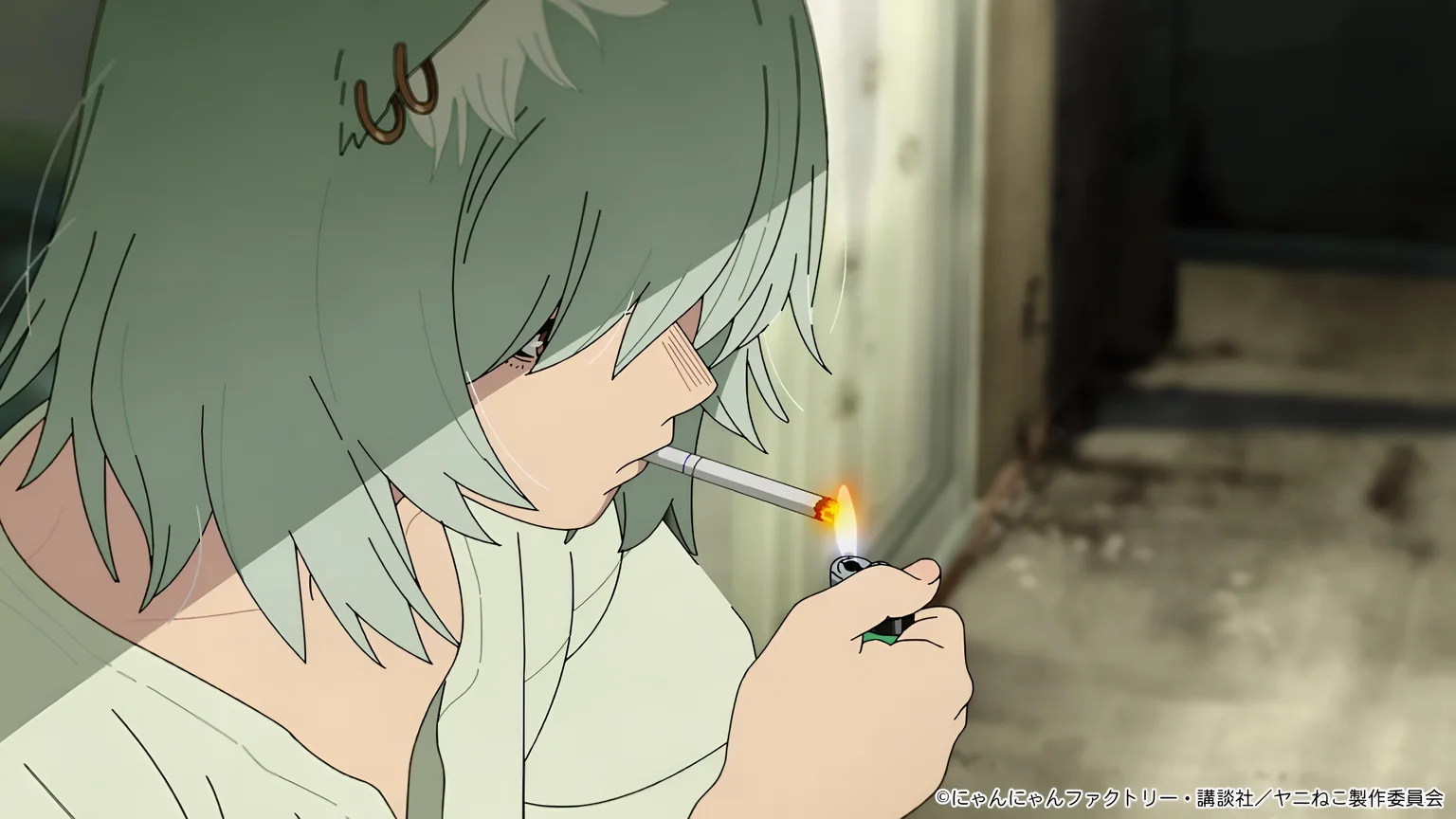 Yaniko Chainsmoker Cat Anime 4K Wallpaper