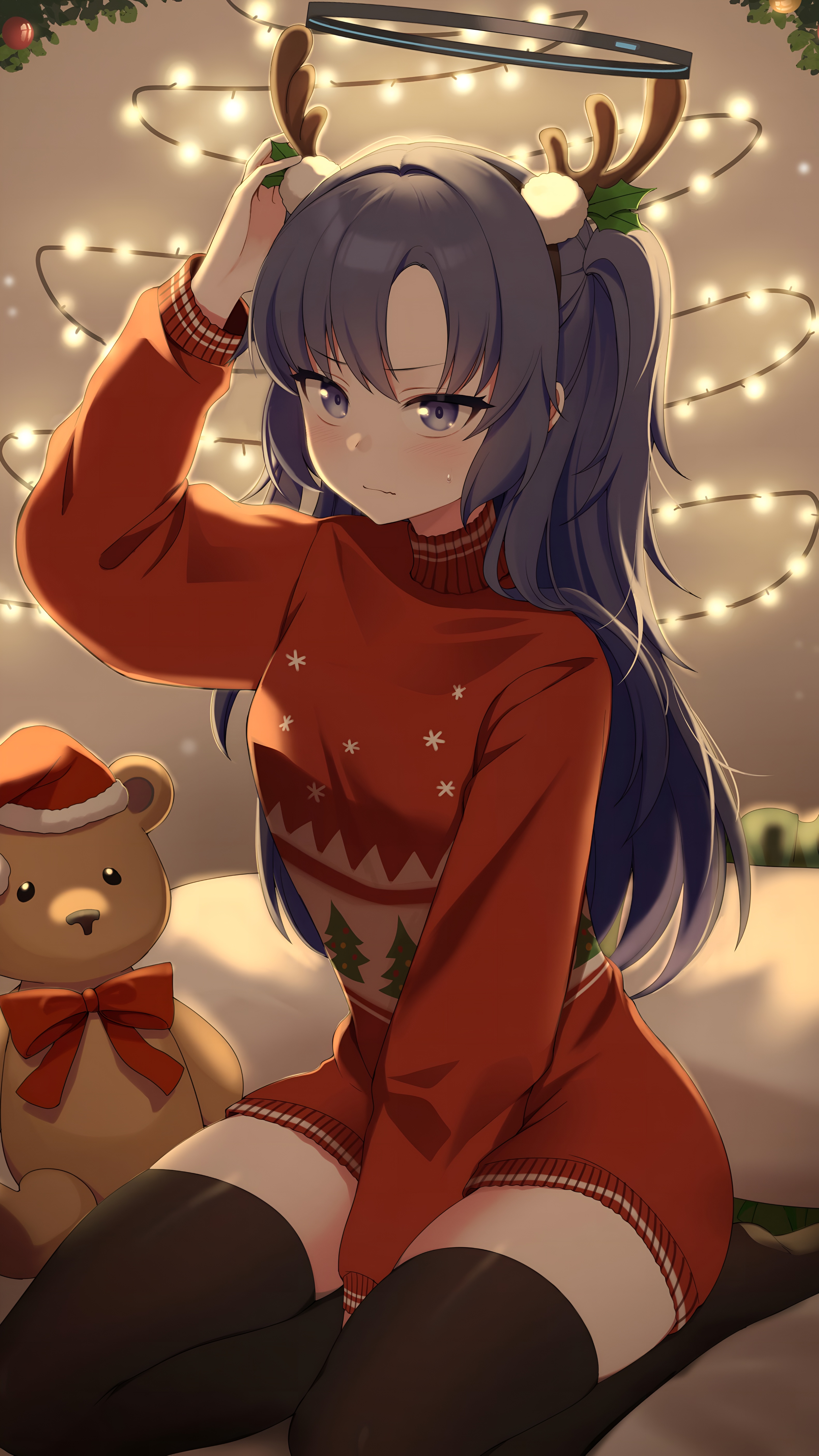 Hayase Yuuka Blue Archive Christmas Wallpaper
