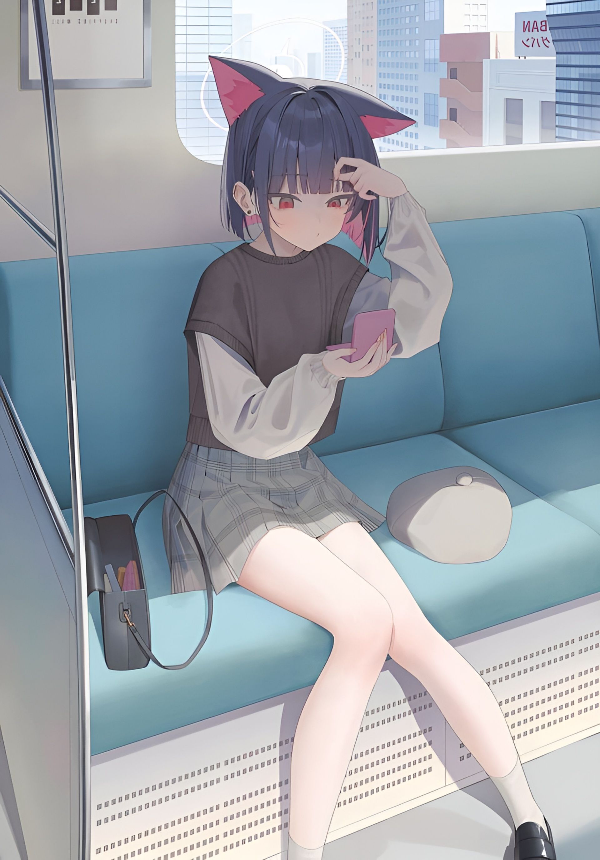 Kyouyama Kazusa Blue Archive Train Wallpaper