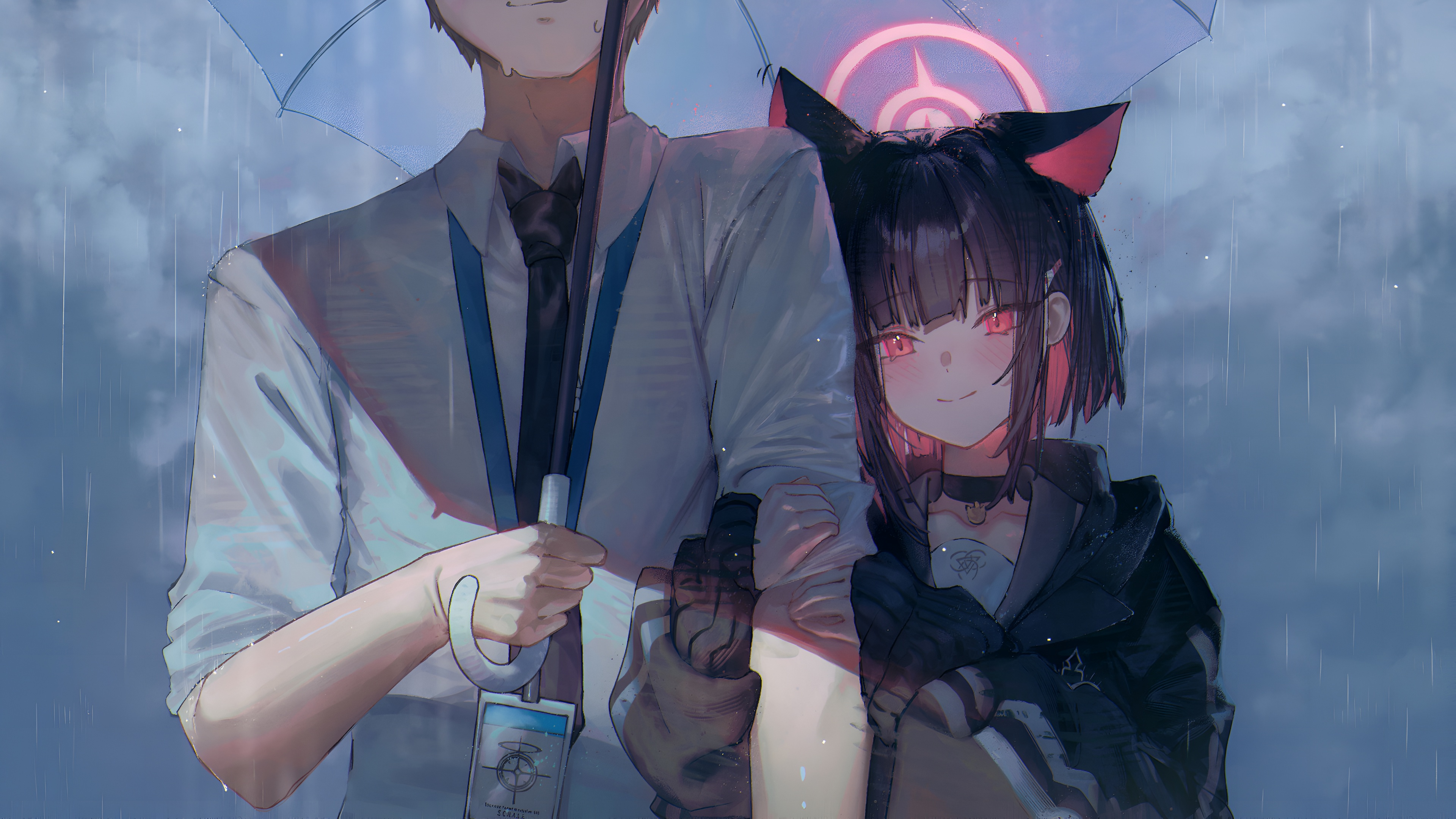 Kyouyama Kazusa Blue Archive Rain Wallpaper