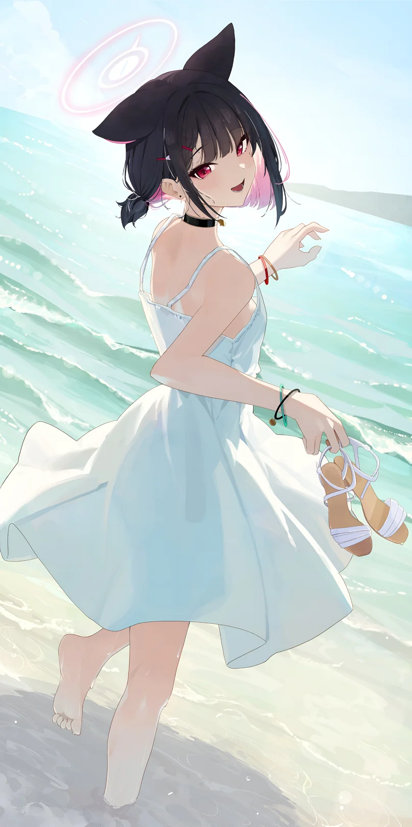 Kyouyama Kazusa Beach Wallpaper Blue Archive
