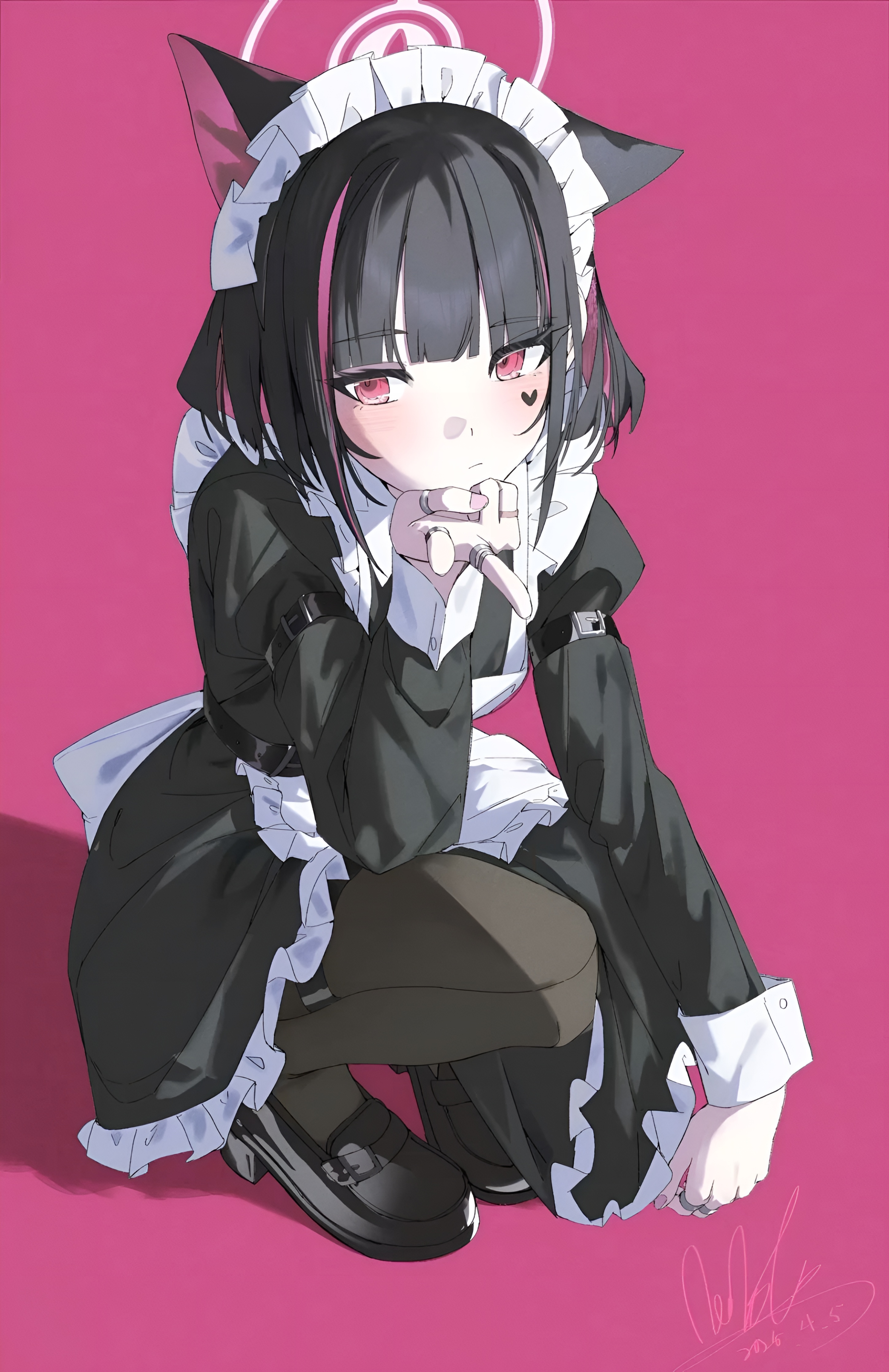 Kyouyama Kazusa Maid Wallpaper Blue Archive 4K