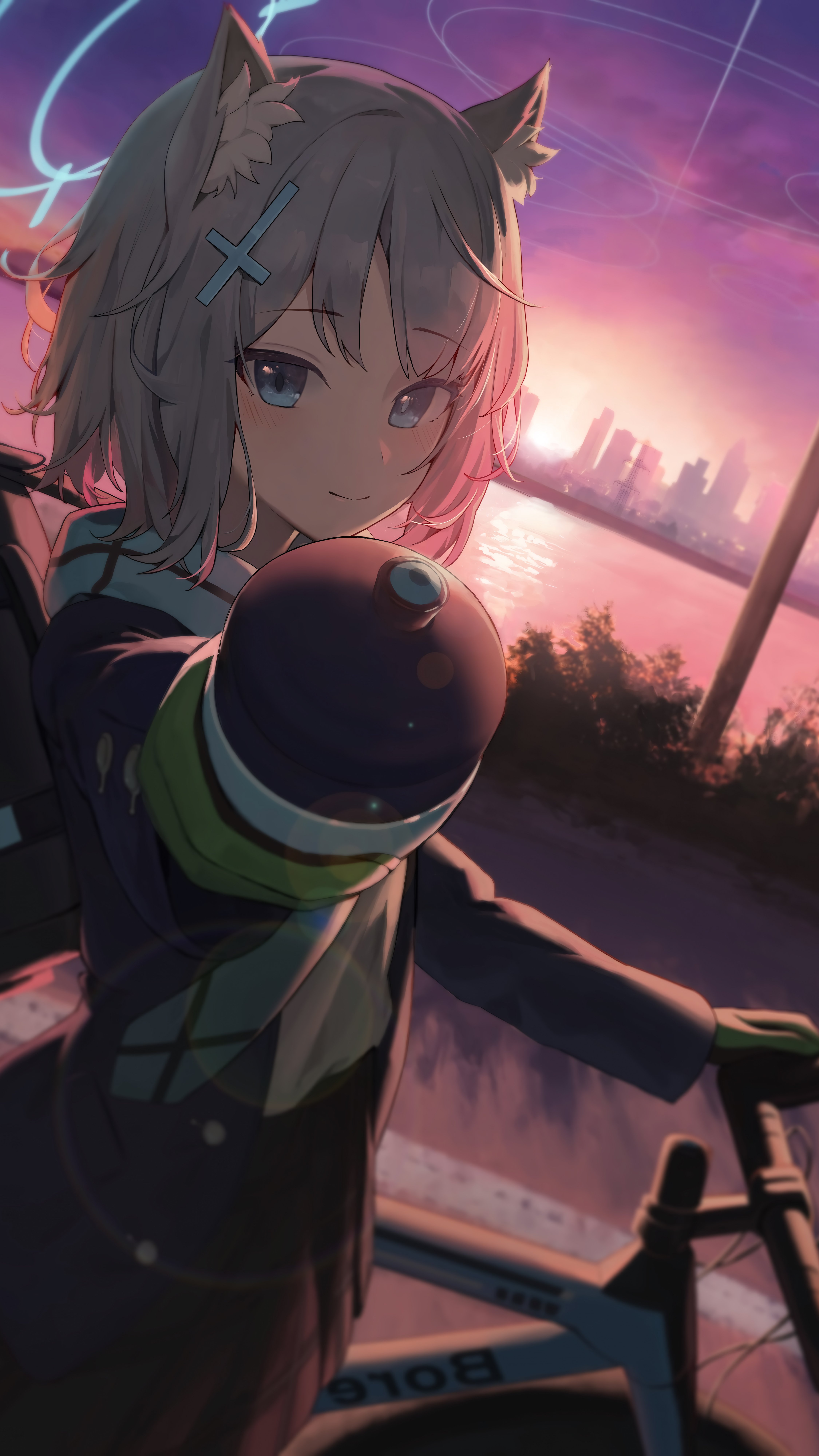 Shiroko Sunaookami Sunset Wallpaper Blue Archive 4K